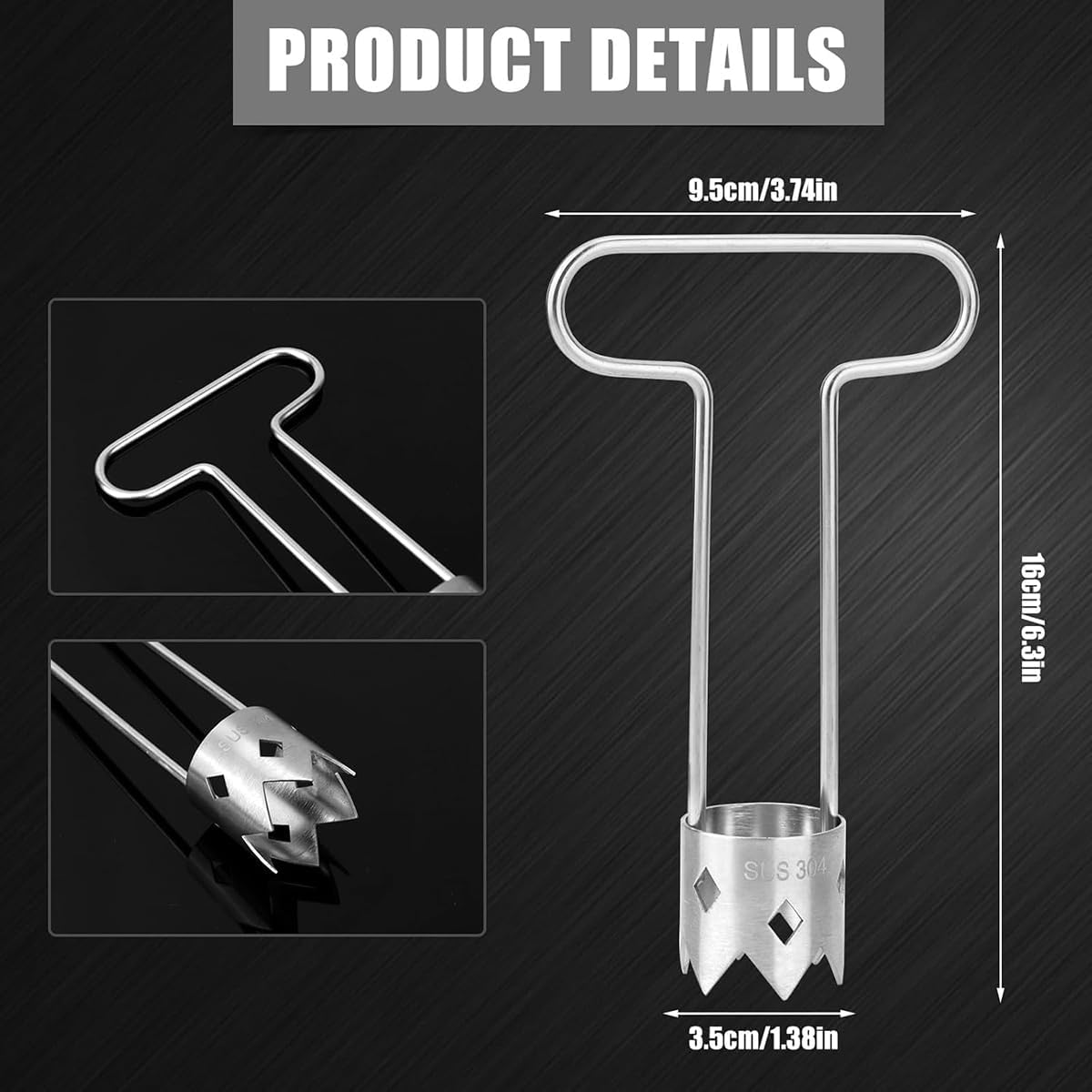 Corer Tool Fruit Core Remover Universal Vegetable Corer with Ergonomic Handle Stainless Steel for Red Bell Apple Tomato Kitchen Gadget image number 4