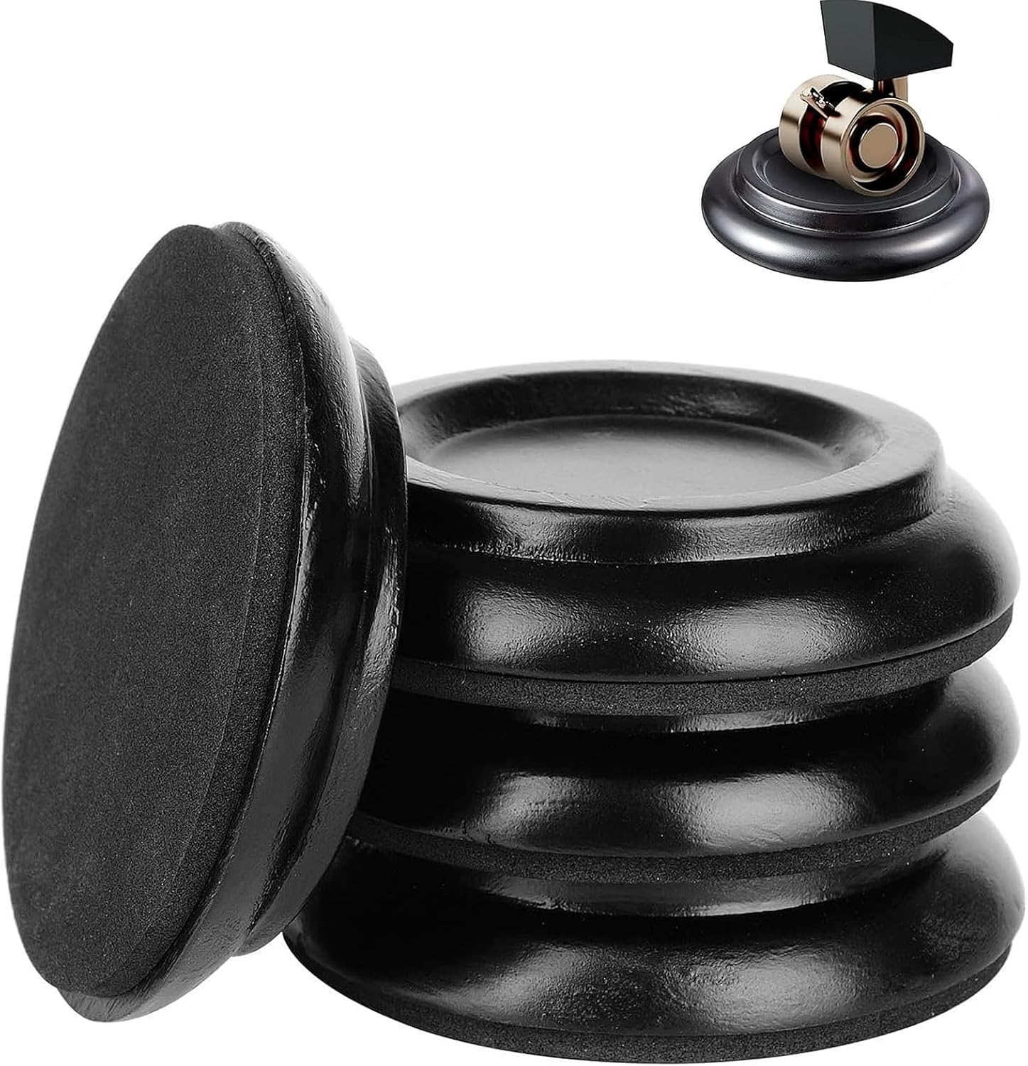 4-Piece Piano Caster Cup Non-Slip Upright Grand Piano Coaster Piano Leg Floor Protection Mat Super Hard ABS Plastic Non-Slip Foot Mat Pedals Non-Slip Wood Hardwood Floor Furniture image number 4