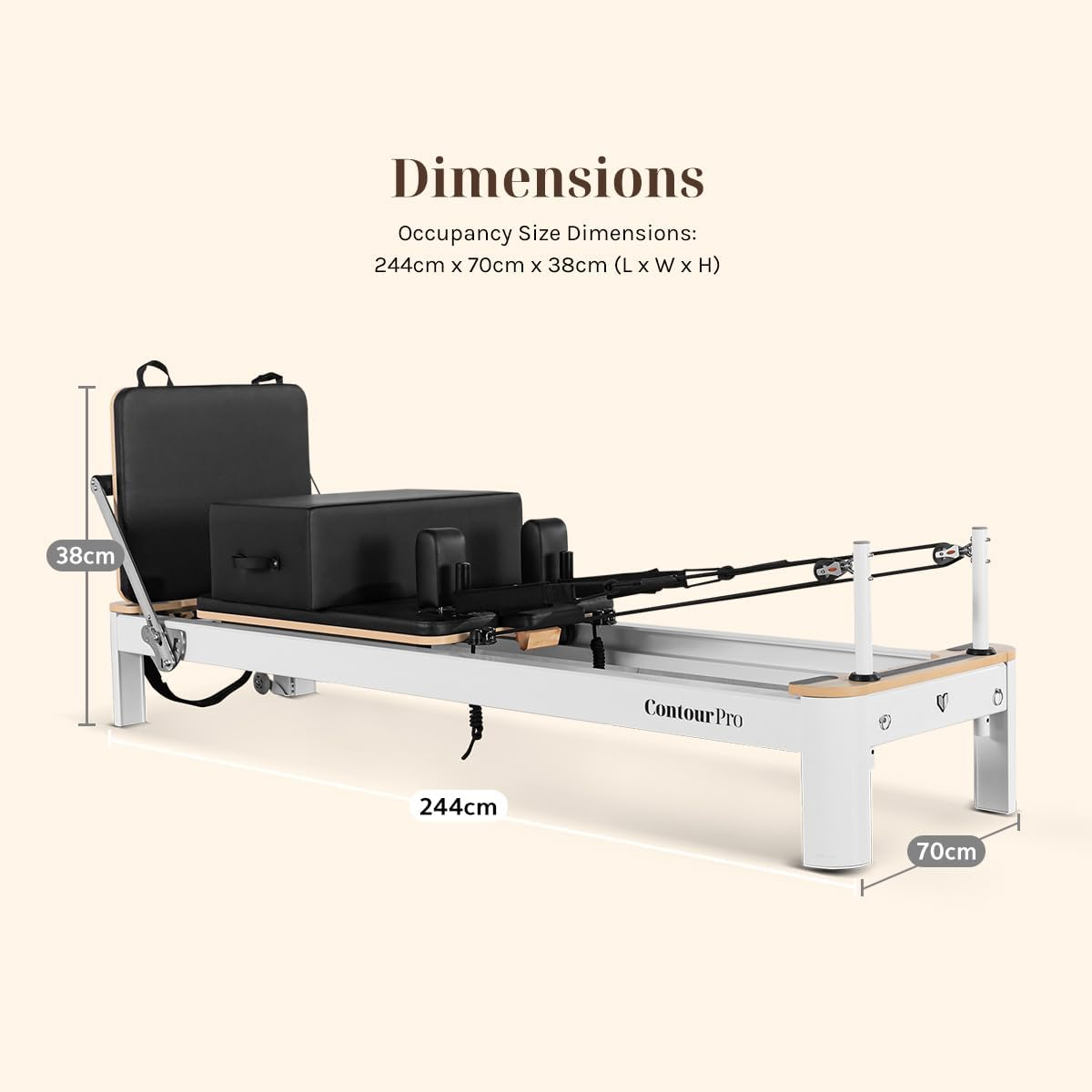 Lifespan Fitness Contour Pro Studio Aluminium Reformer Pilates Bed Set image number 2