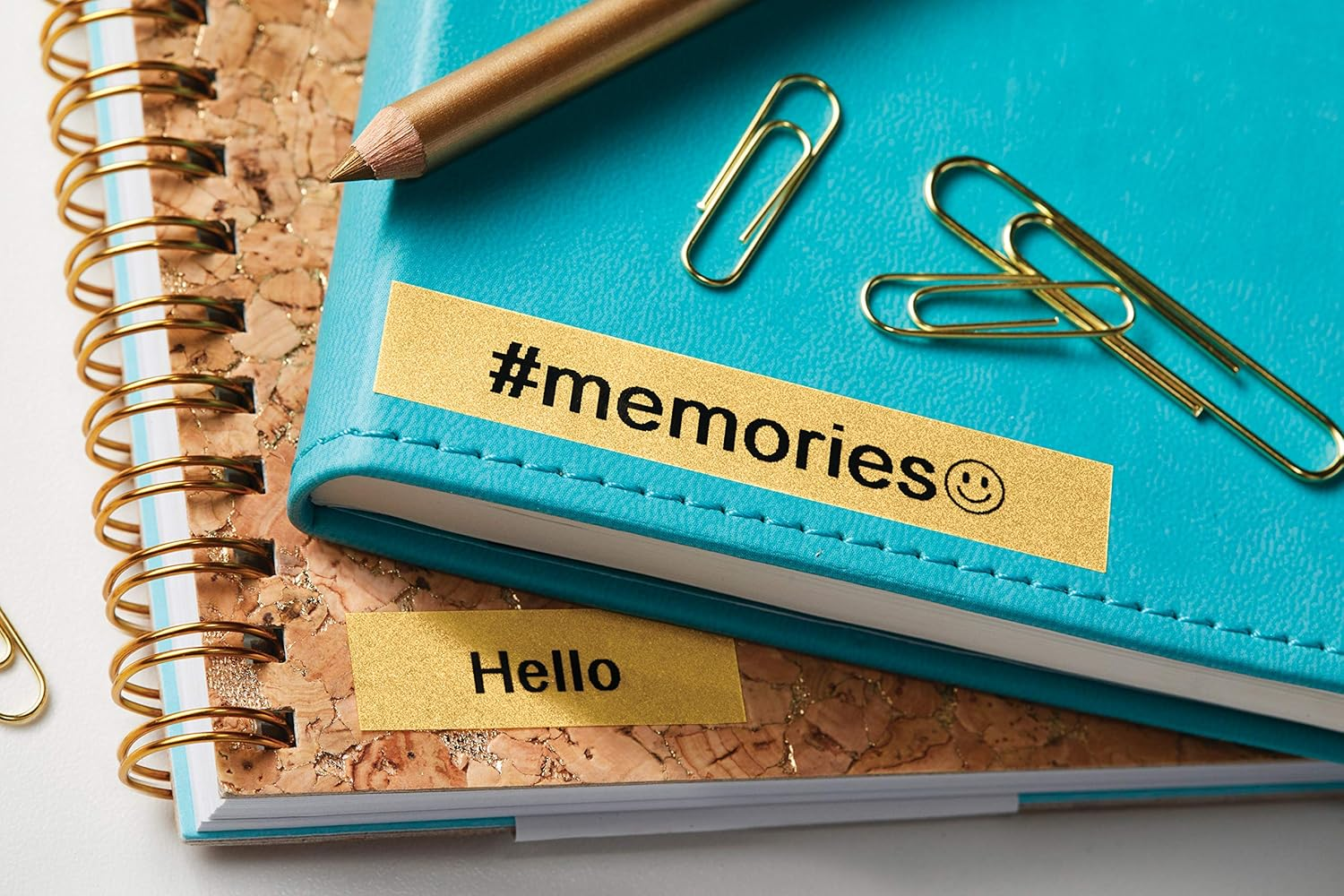 DYMO COLORPOP Authentic Label Maker Tape, 1/2" W X 10' L, Black Print on Gold Glitter, D1 Standard - Black On Gold Glitter image number 4