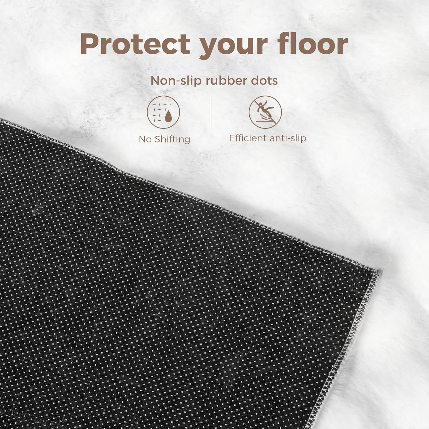 Marlow Floor Rug, Fluffy Fur Area Rug, Ultra Soft Carpet, Plush Shaggy Faux Rabbit Luxury Fur, for Bedroom, Living Room, Home Decor Comfortable Breathable Skin-Friendly, 22MM Pile, 160CMX120CM