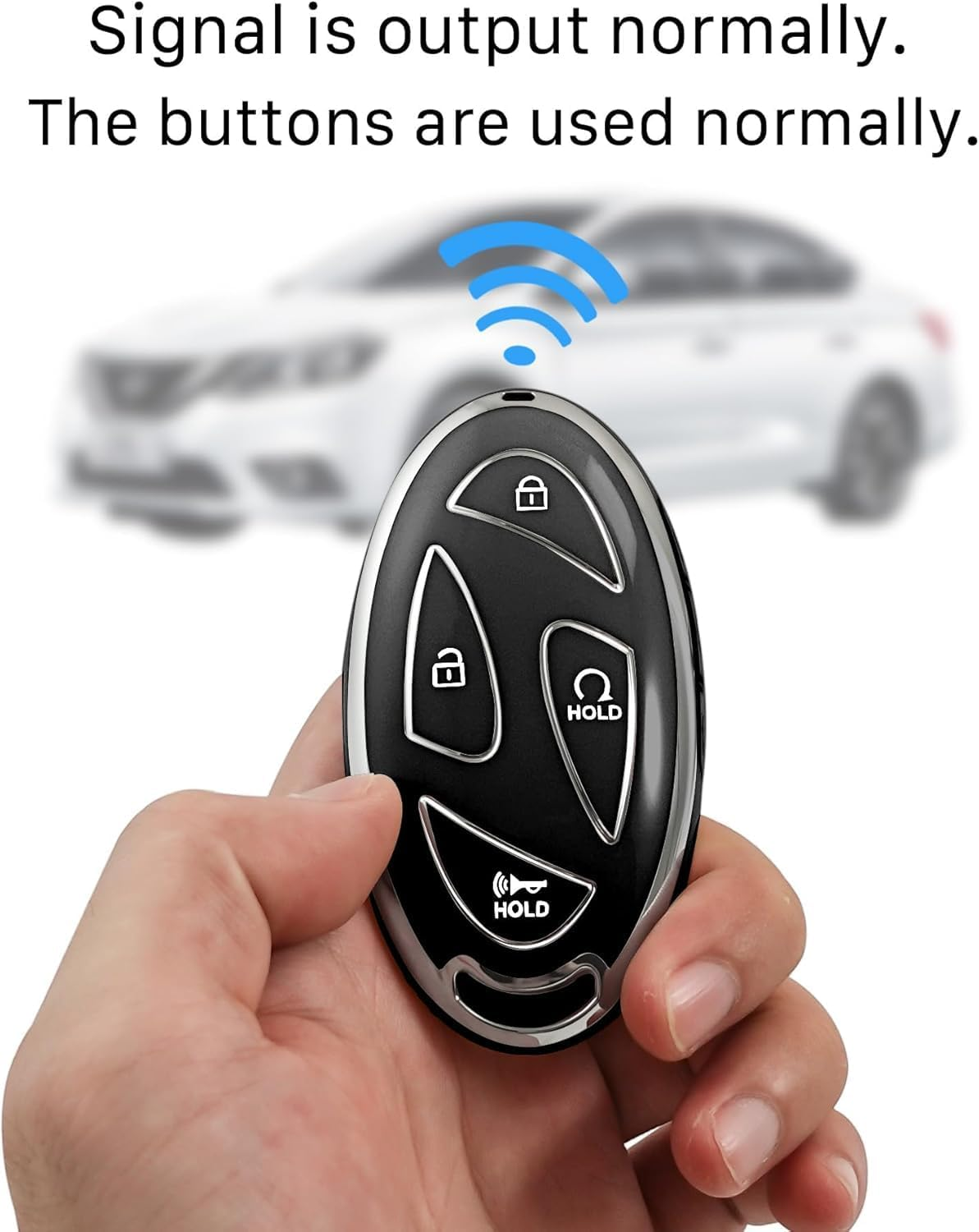 Hyundai Key Fob Cover with Keychain, Soft TPU Smart Key Protector Case for 2024-2025 Hyundai Ioniq 6, Grandeur GN7, KONA, Elantra, Santa Fe, Sonata, Tucson &ndash; Anti-Scratch Key Fob Shell