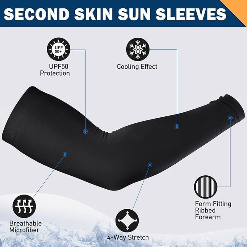 UV Sun Protection Compression Arm Sleeves for Men & Women,Cooling Athletic Sports Sleeve for Football, Golf,Volleyball image number 5
