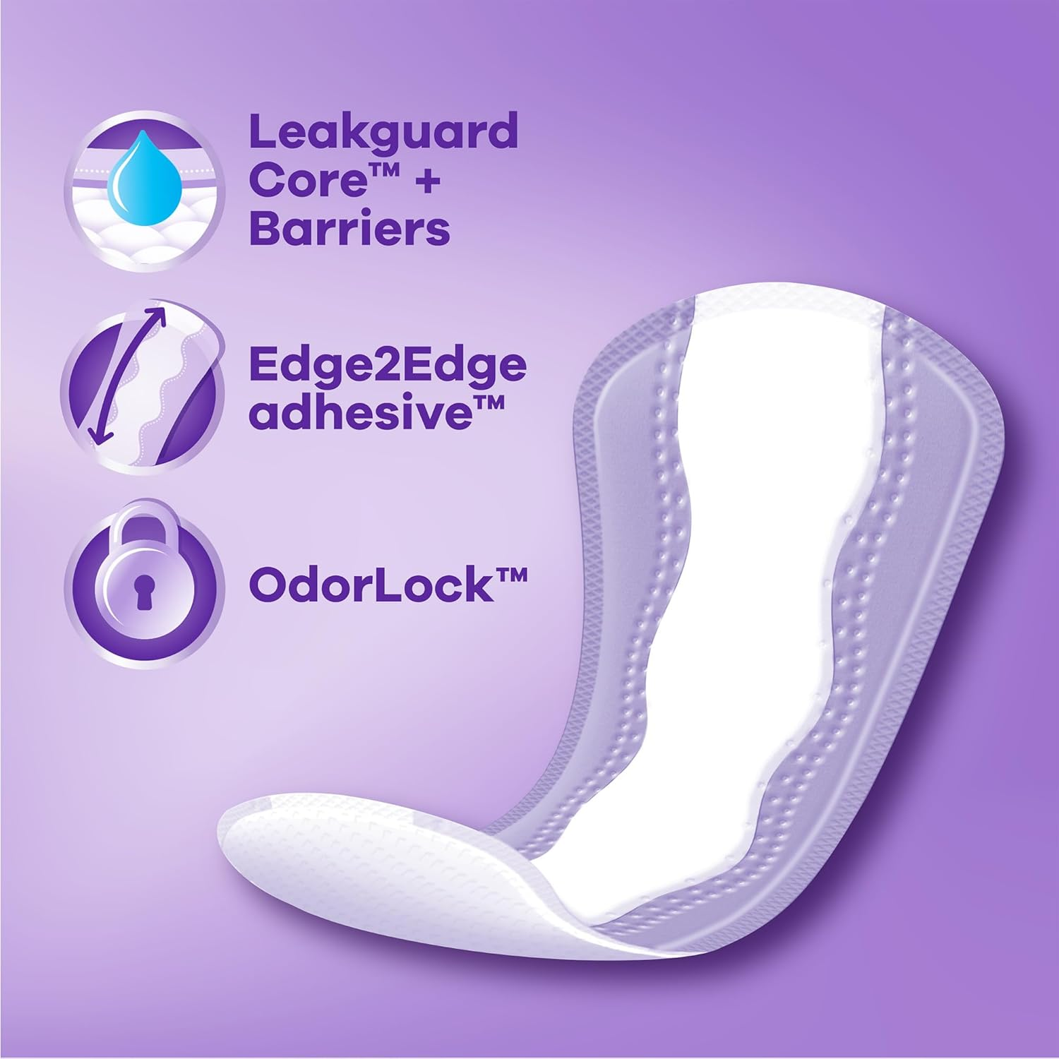 Always Pantiliners with Odor Lock for Women, Extra Protection Absorbency Liners, Long Plus-60 Count image number 1