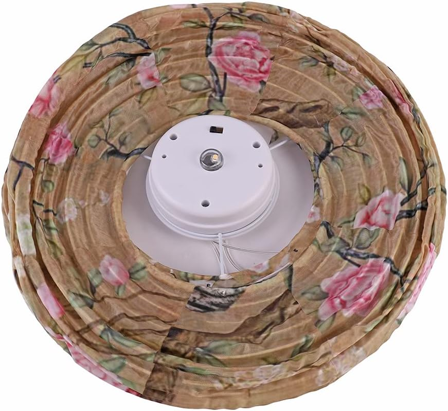 Solar Powered Traditional Decorative Lamp Nylon Cloth LED Festival Lanterns IP65 Waterproof Lantern Atmosphere Light Outdoor Garden Party Decoration (A) image number 2