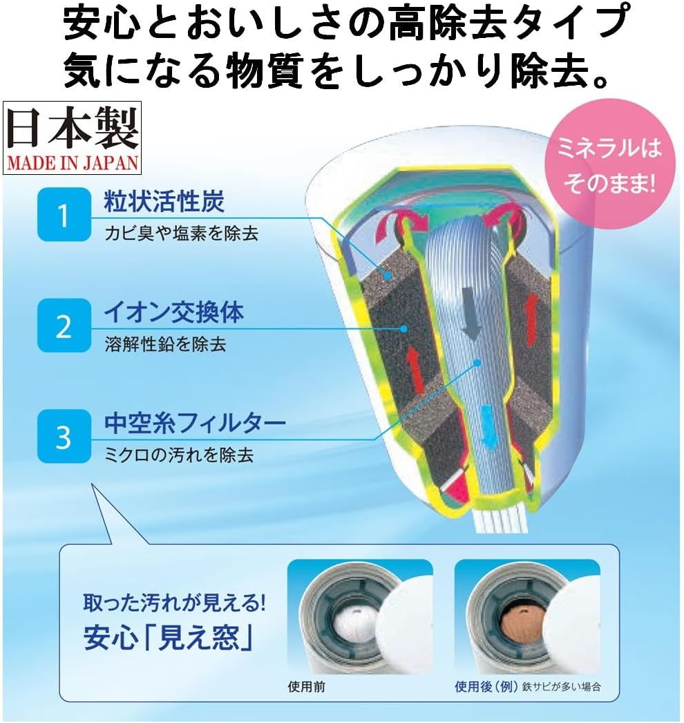 Toray Toray MK307MX-P Faucet Directly Connected Water Purifier, Cassetti Series, 1 Total Cartridge image number 1