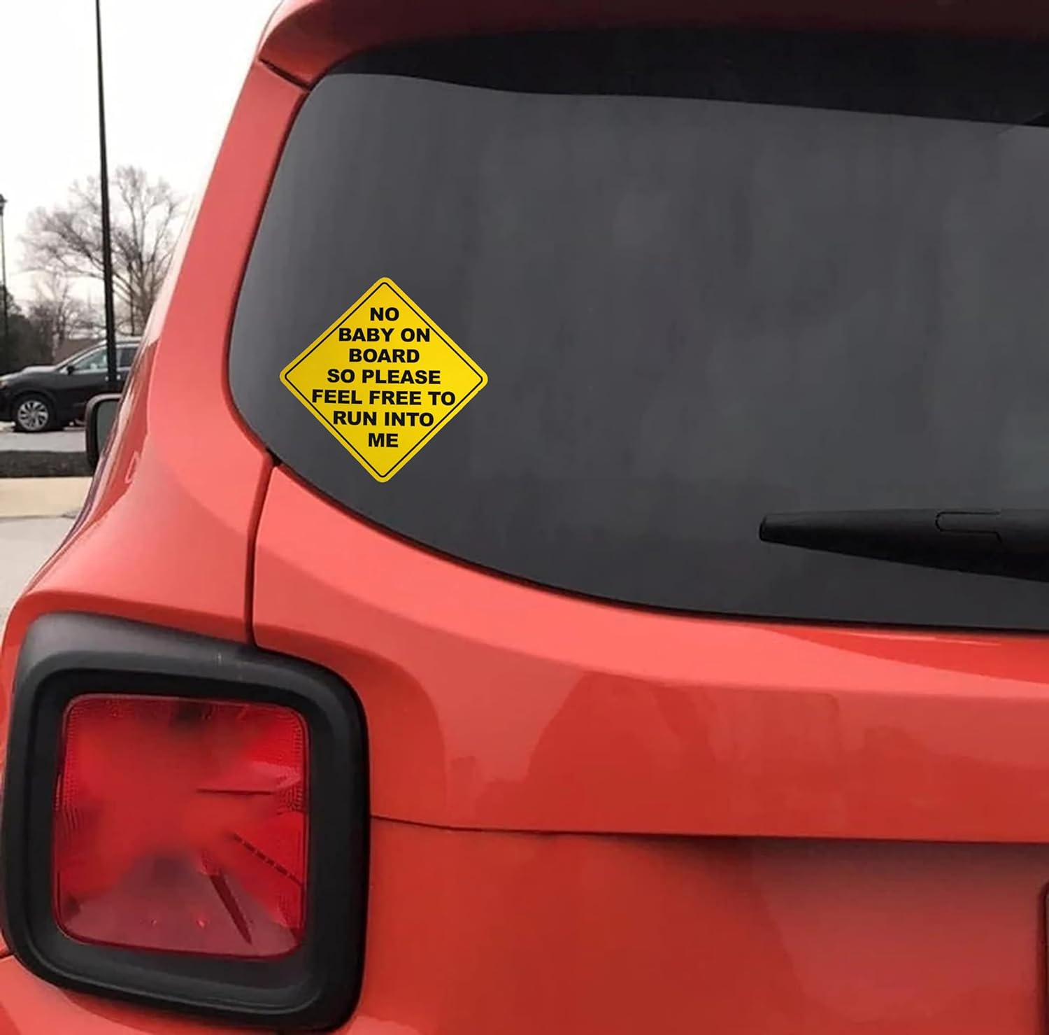 No Baby on Board so Please Feel Free to Run into Me Funny Sarcastic Vinyl Bumper Sticker Decal 5 Inch &ndash; Durable, Weather-Resistant Car Sticker image number 4