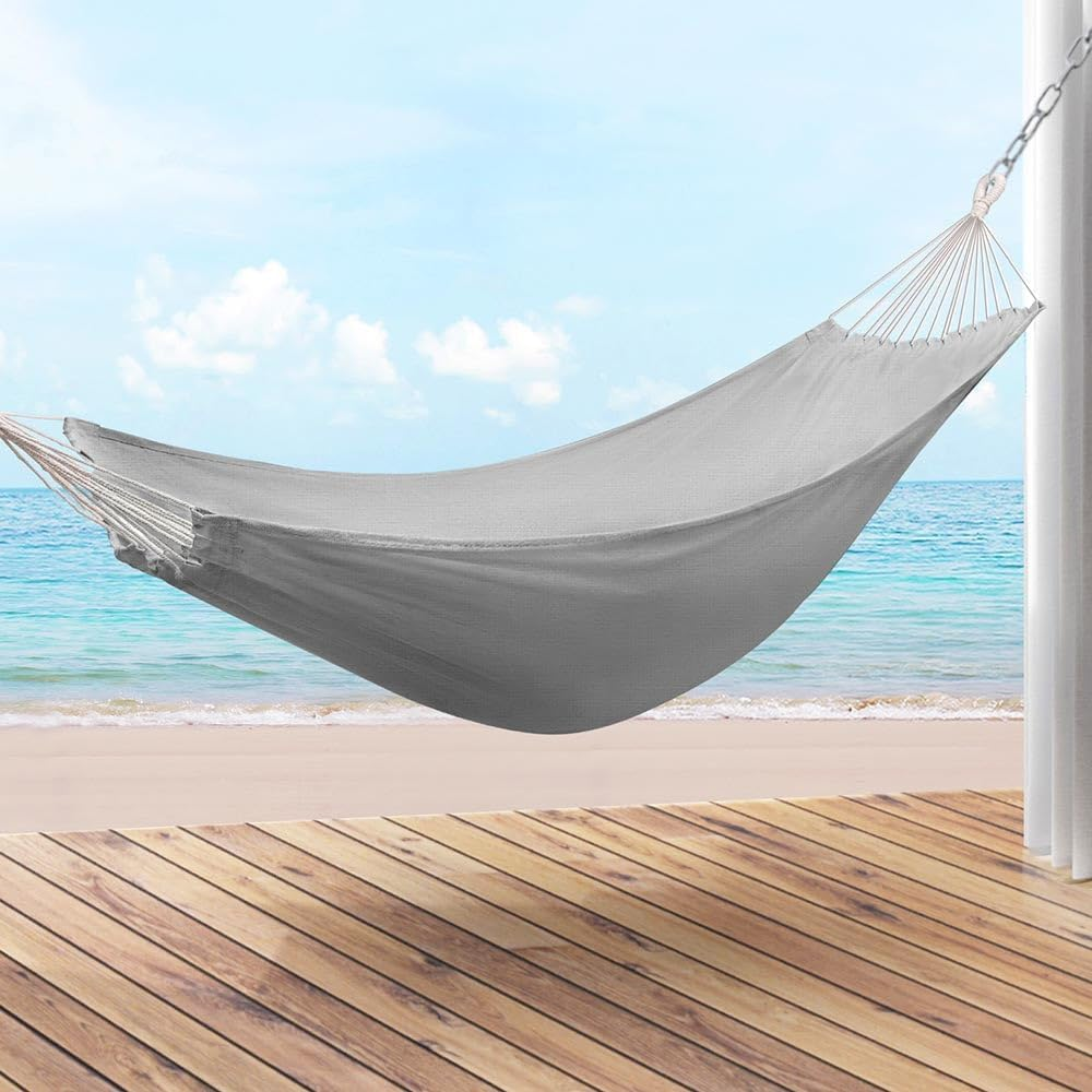 Gardeon Hammock Bed W/Travel Bag Outdoor Lounge Hanging Chair Portable Grey