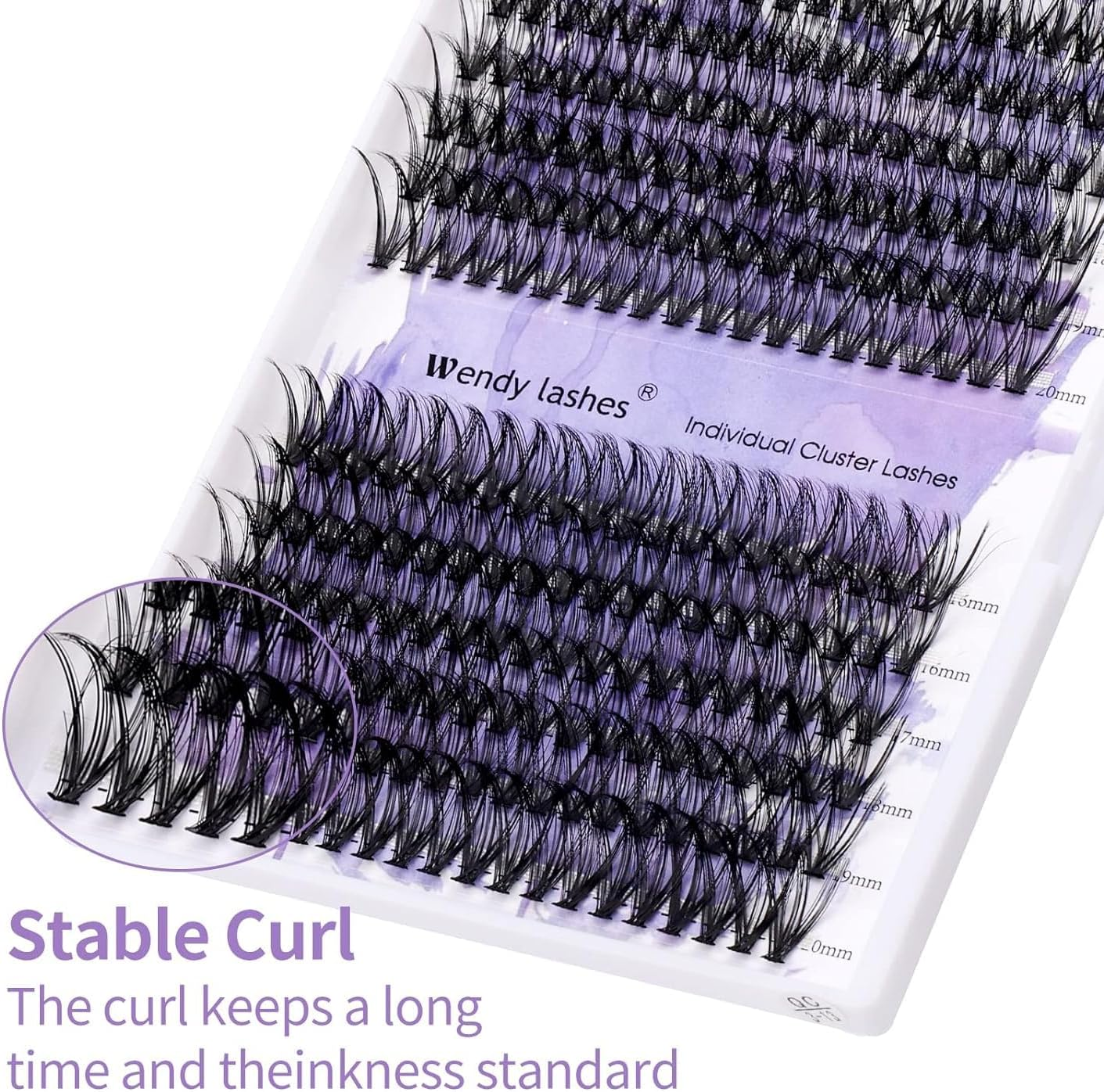 Individual Cluster Lashes 30D/40D Mixed Natural Eyelash Clusters C/D Curl 0.07Mm Matte Black Soft 16-20Mm DIY Individual Eyelashes Cluster Lashes Extension by Wendy Lashes (30/40D-D,16-20Mm Mixed) image number 2