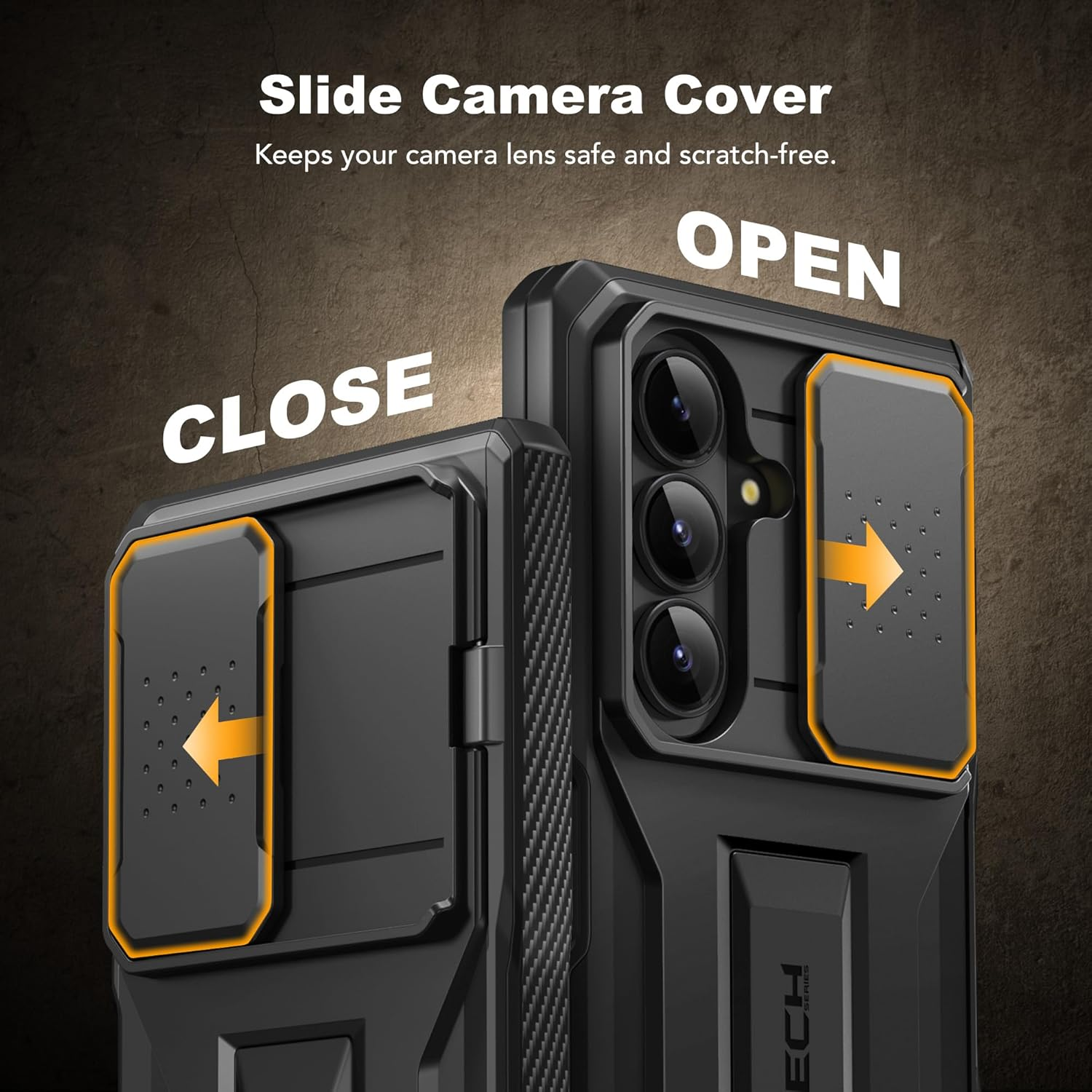 TONGATE for Z Fold 7 Case with Privacy Screen Protector, [Built-In Slide Camera Cover & Stand] [Anti Spy] Military Grade Drop Phone Case for Samsung Galaxy Z Fold 7 with Belt Clip, Black Privacy image number 3