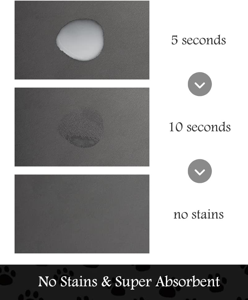 Pet Feeding Mat Dog Mat for Food and Water Dog Food Mat Cat Food Mat Pet Supplies (Dark Grey, 12"X19") image number 2