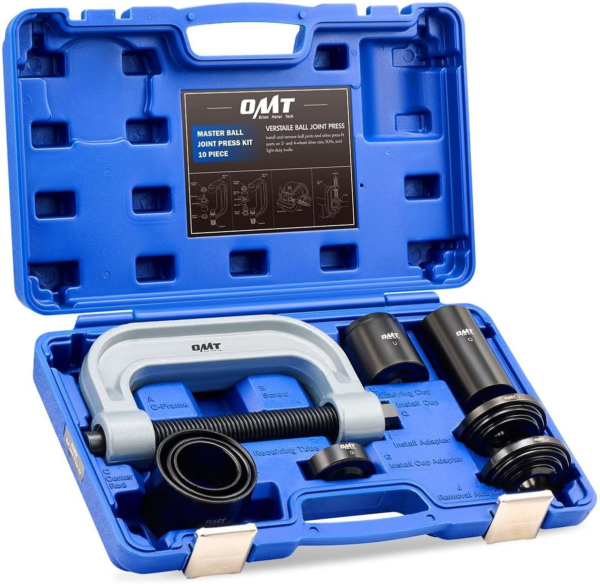 Orion Motor Tech Heavy Duty Ball Joint Press & U Joint Removal Tool Kit with 4X4 Adapters, for Most 2WD and 4WD Cars and Light Trucks image number 2