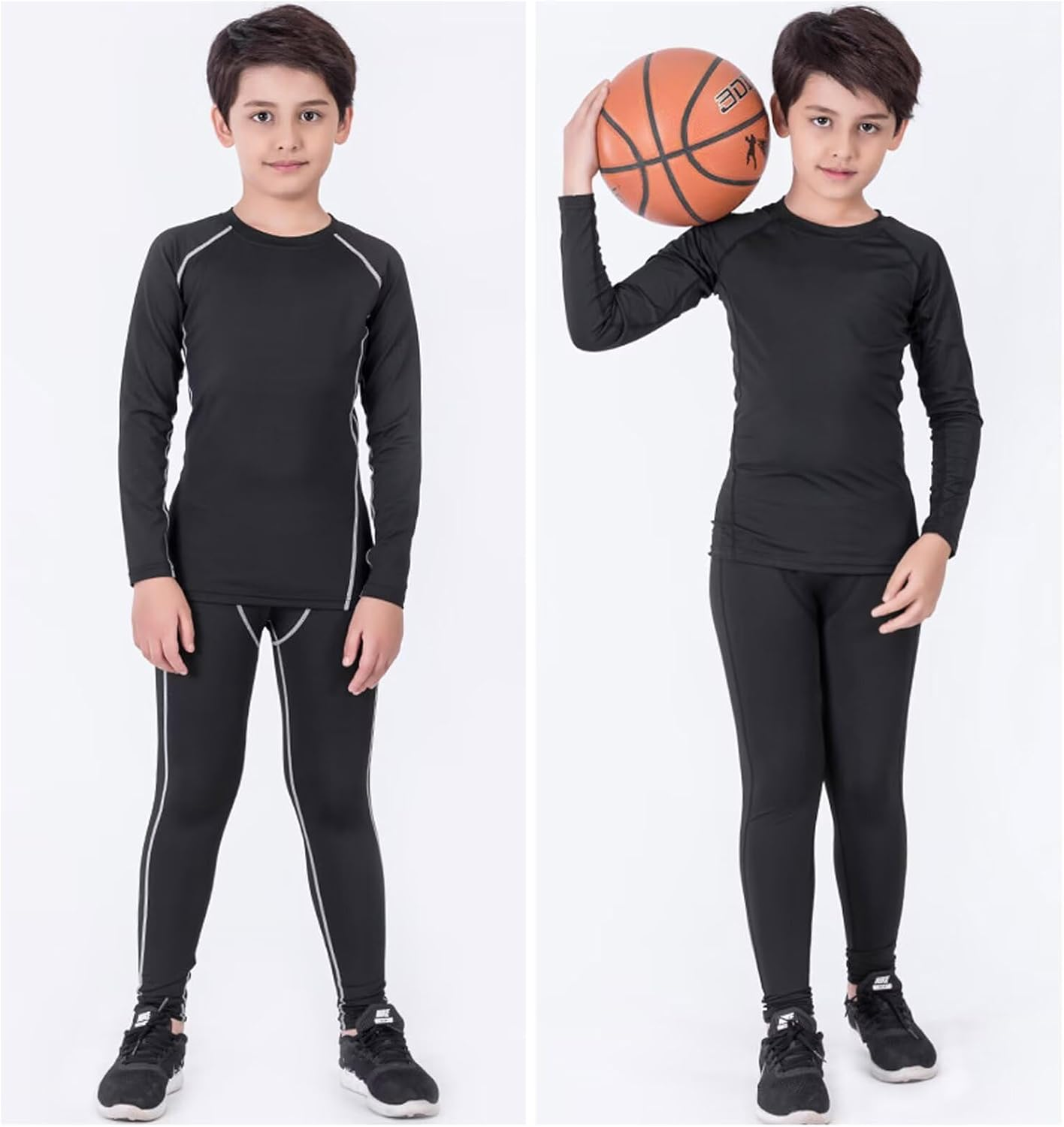 Kids Thermal Underwear Boys Compression Football Base Layers Sets Winter Warm Long Sleeve Top & Legging for Children 5-13 Years image number 5