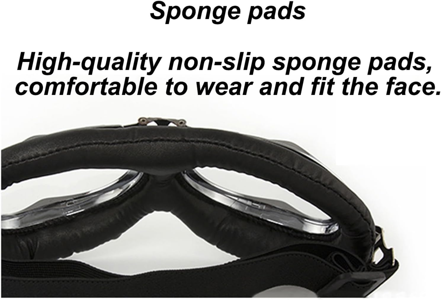 Atv Goggles, Vintage Motorcycle Riding Glasses for Pilot, Outdoor Eyewear with Adjustable Straps, Dustproof Motorcycle Goggles over Glasses for Motorcycle - Silver image number 2