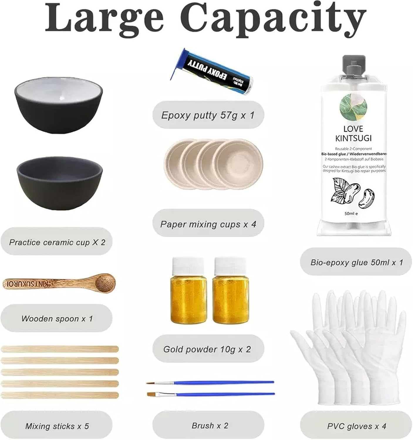 Youngly Kintsugi Repair Kit Food Safe, Japanese Gold Repair Kit, Bio Gold Glue Ceramics image number 4