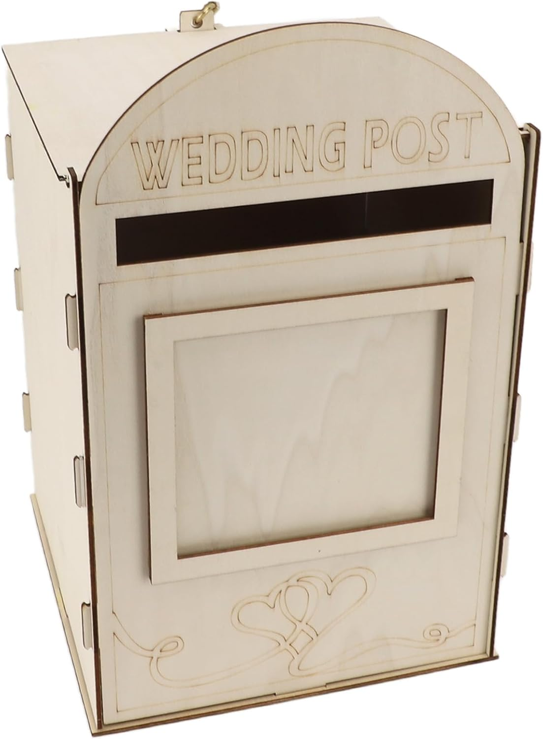 Wooden Wedding Mailbox, DIY Wooden Wedding Mailbox Post Box Postal Style Multifunctional Handmade with Lock for Parties (JM01617) image number 5