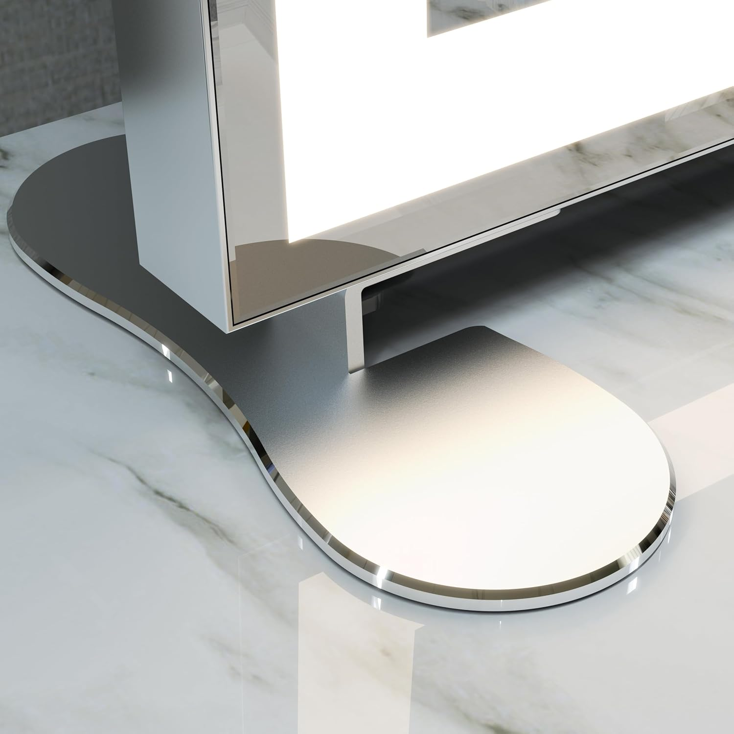 Hollywood Makeup Mirror with LED Lights, Large Lighted Vanity Dressing Table Mirror, Desktop or Wall Mounted Mirror for Bedroom, Smart Touch Screen, with 10X Magnification, 60 * 50.7Cm, Silver image number 2