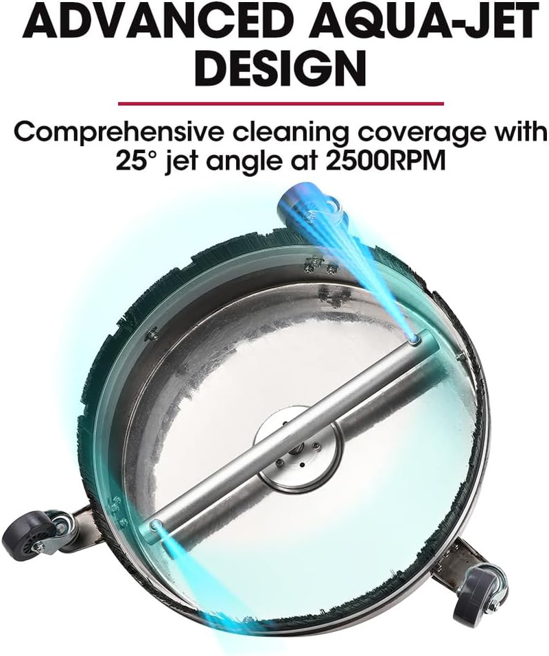 Jet-Usa 15" Stainless Steel Pressure Washer Surface Cleaner, 1/4" Fitting image number 2