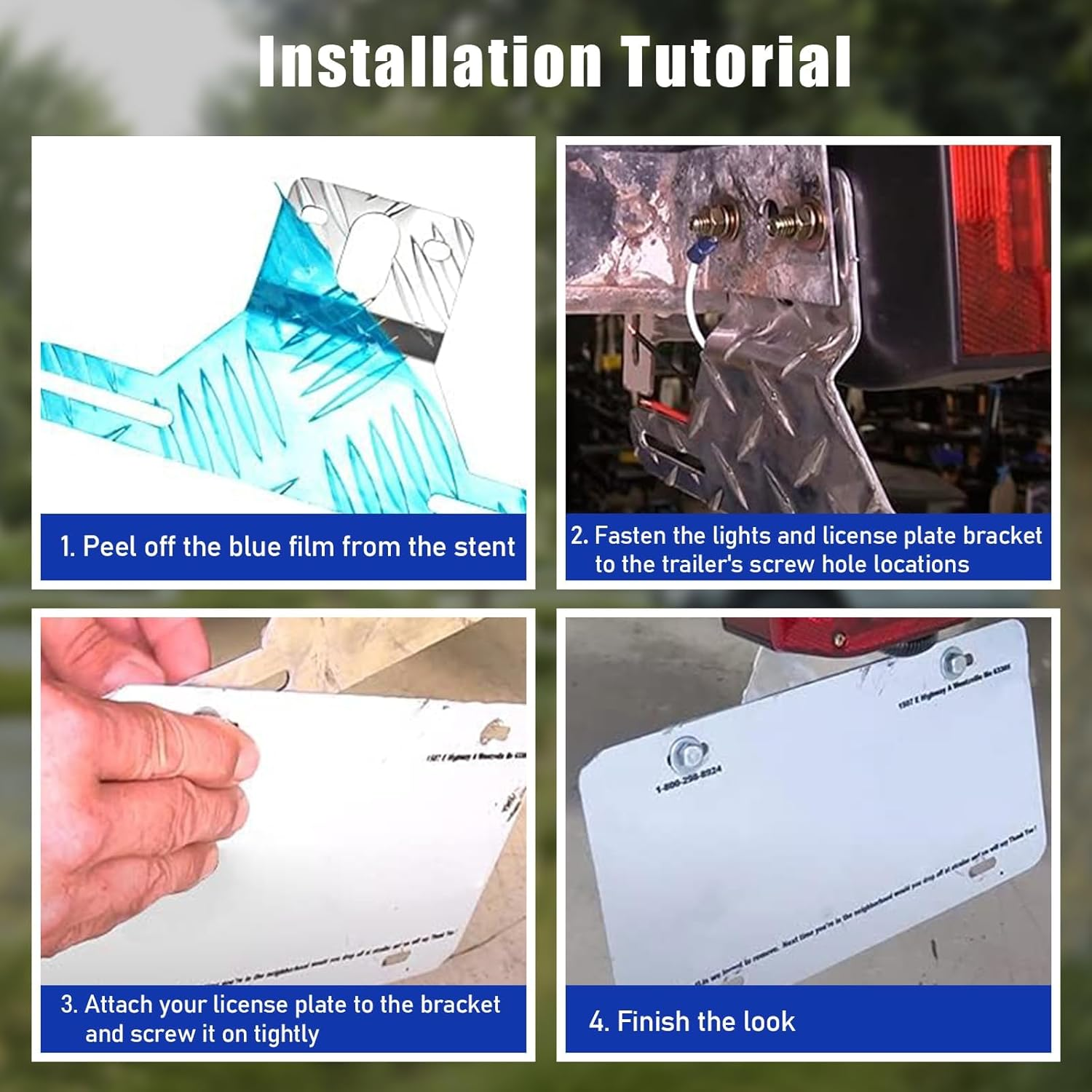 Aluminum License Plate Light Bracket, Auto License Plate Holder Bracket with Light Mount, Universal Vehicle Accessories for Mounting Bracket Trailers, Trucks, Cars (1 PC, Black) image number 2