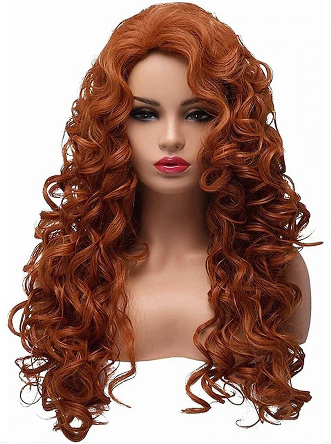 Long Curly Wig Party Wigs for Women Synthetic Heat Resistant Fiber Cosplay Wigs (Black 27In)