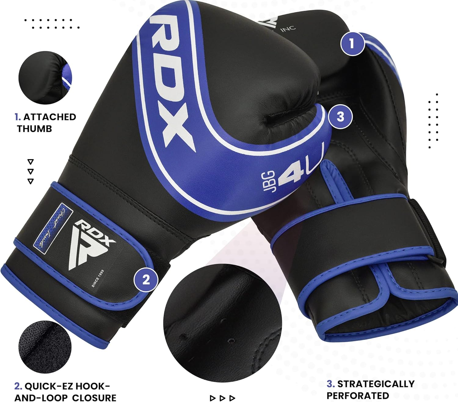 RDX Kids Boxing Gloves, 6Oz 4Oz Junior Training Mitts, Maya Hide Leather Ventilated Palm, Muay Thai Sparring MMA Kickboxing, Punch Bag Speed Ball Focus Pads Punching Workout, Youth Games Fun image number 3