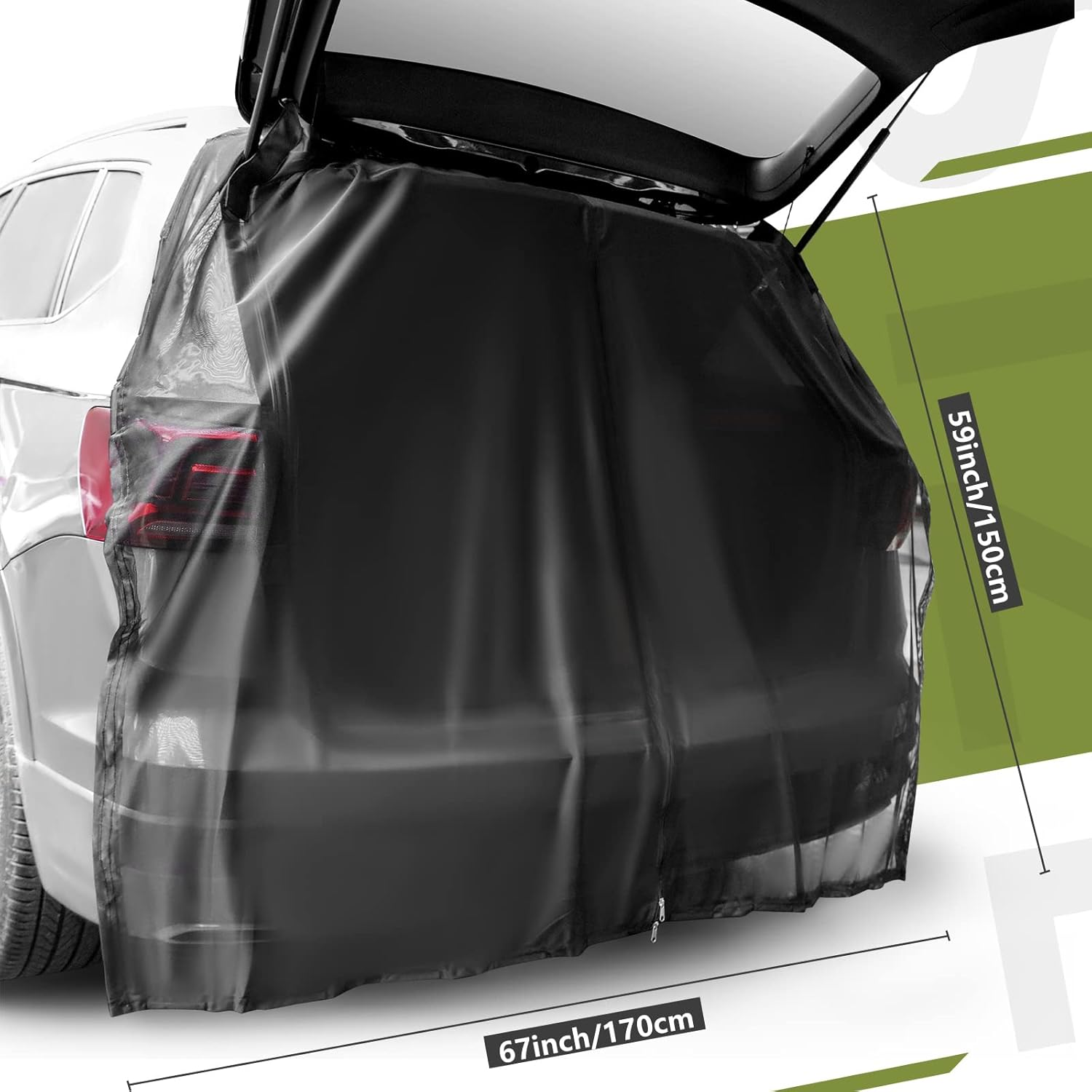 Yahenda Car Camping Net Car Accessories Breathable Mesh Car Tent for Car Tailgate for UV Sun Protection Ventilation Privacy Protection Magnetic Suction for SUV MPV (X-Large) image number 3