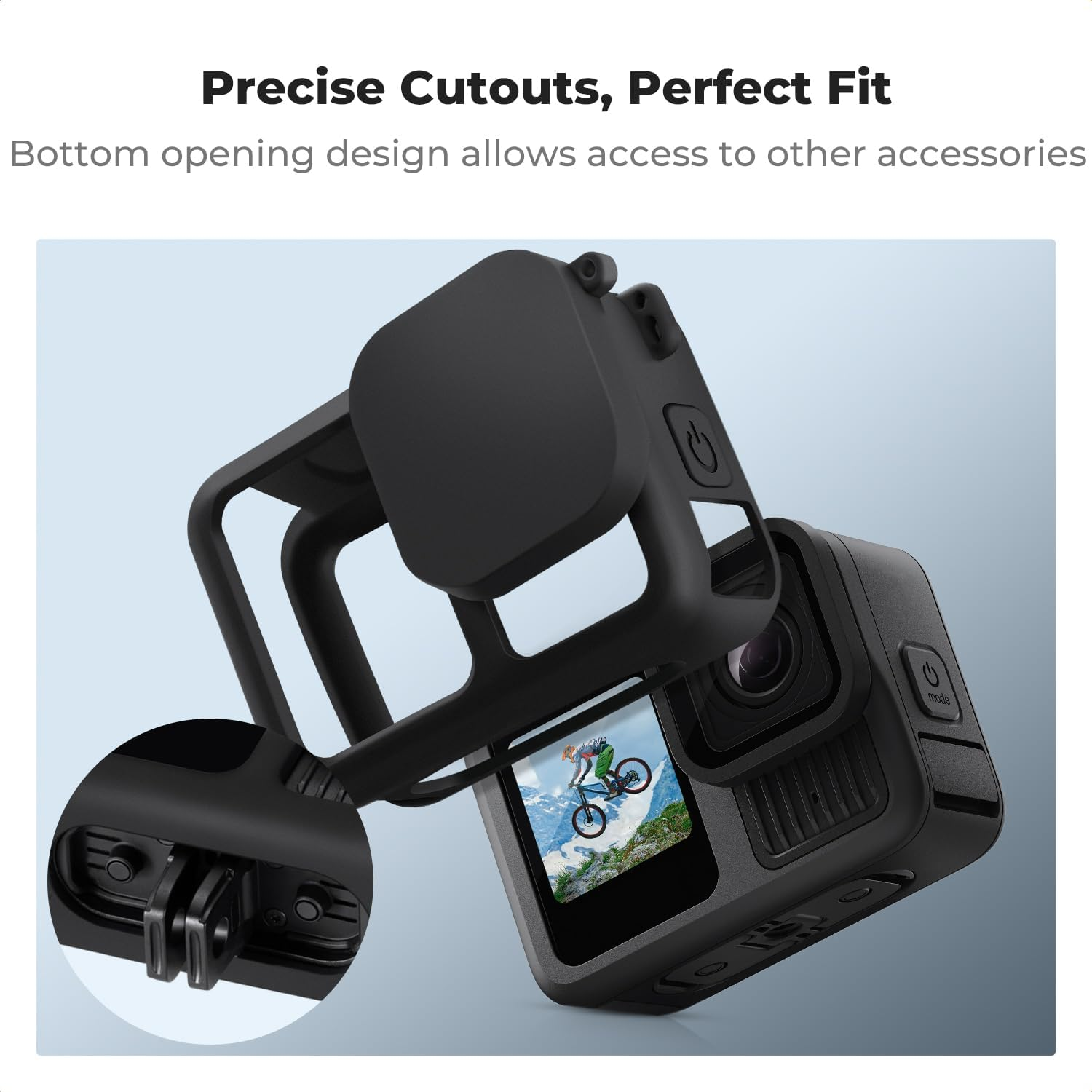 K&F Concept Silicone Sleeve Protective Cover Compatible with Gopro Hero 13 Black, Battery Side Lid + Screen & Lens Protectors & Lens Caps & Lanyard Action Camera Accessories Kit image number 1