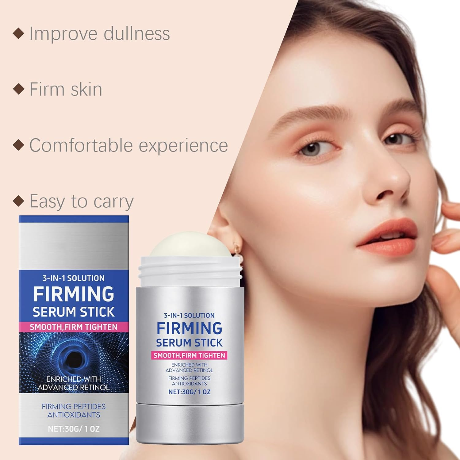 Collagen Peptide Firming Serum Stick, Retinol Correxion Cream, Collagen Serum for Face, Plumps and Firms Skin, Advanced Wrinkle-Reducing Crea for All Skin Types, Tighten and Firm Face (2Pcs) - 3Pcs image number 5