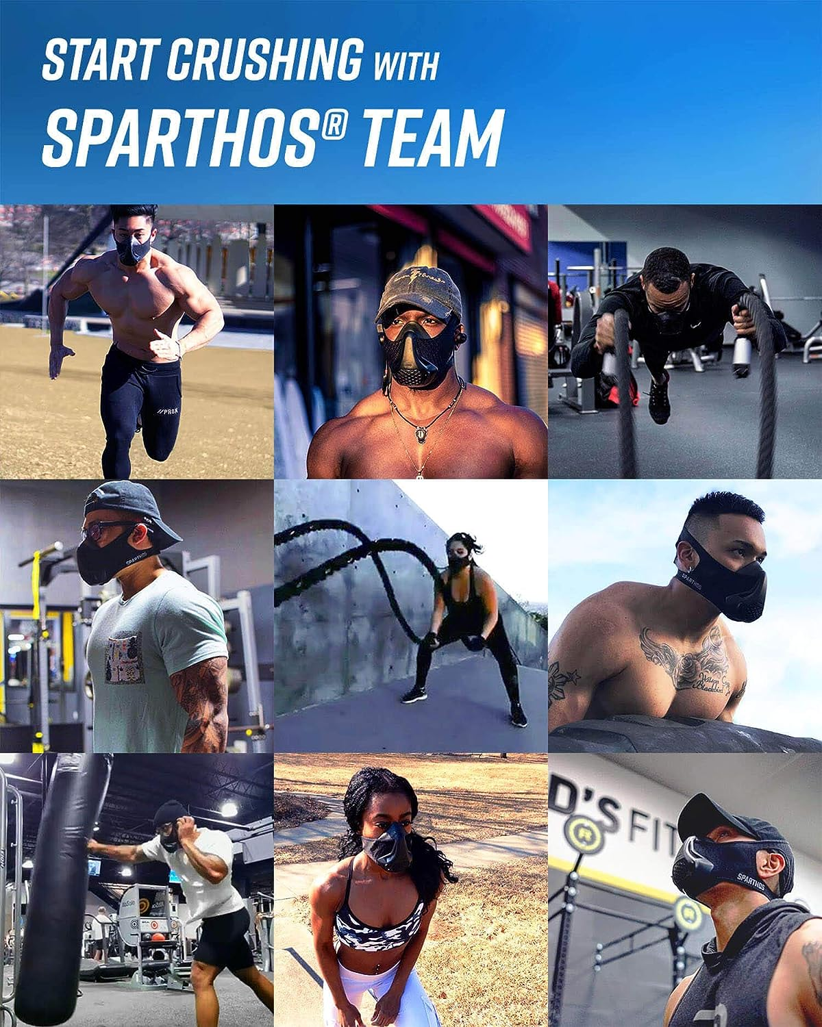 Sparthos Workout Mask - High Altitude Elevation Simulation - for Gym, Cardio, Fitness, Running, Endurance and HIIT Training [16 Breathing Levels] image number 1