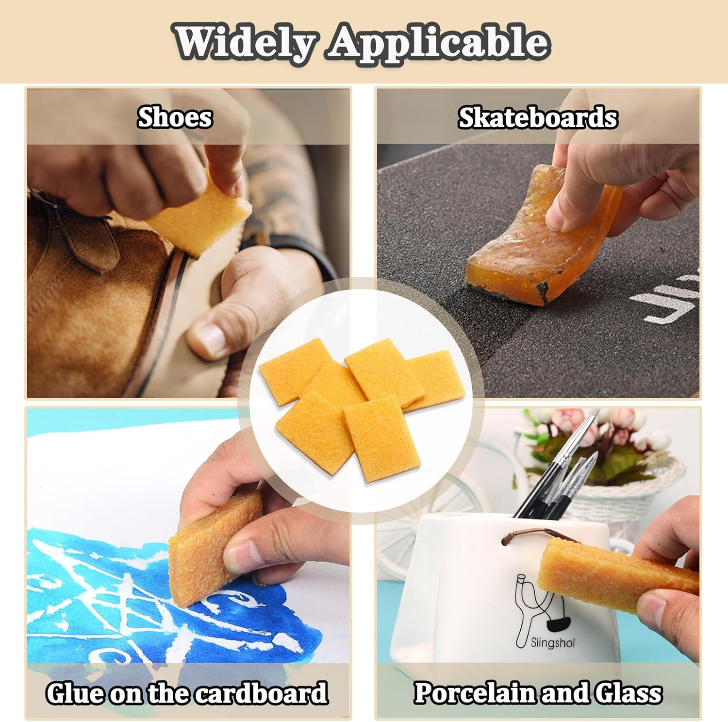 Rubber Cement Eraser, Glue and Residue Eraser Rubber Cement Cleaner for Removing Adhesive Cleaning for Residues - 6PCS image number 3