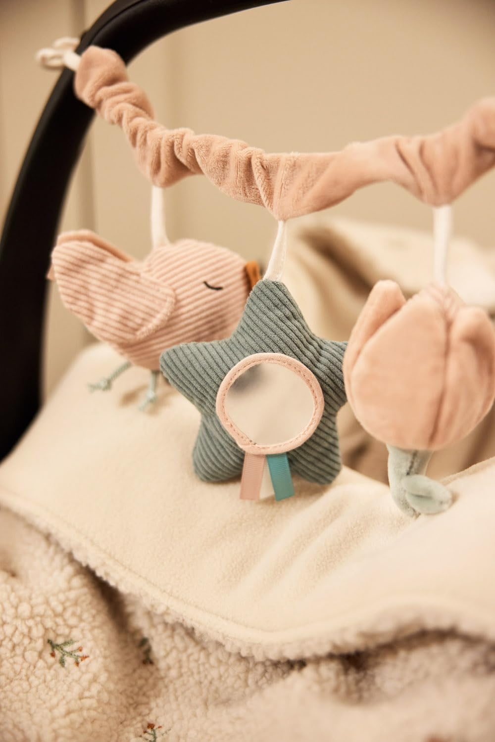 Jollein Baby Pram Chain - Lovely Birds - for Hanging - Pram Toy - 100% Polyester - 60 X 20 X 5 Cm