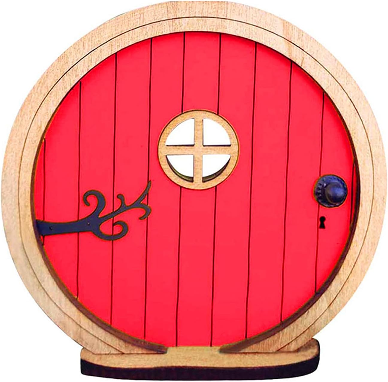 Enchanted Fairy Door for Gardens - Whimsical Miniature Elf Door Hand-Painted Outdoor Decor for Tree Trunks & Walls - Magical Fairy Tale Courtyard Accessories (Yellow)