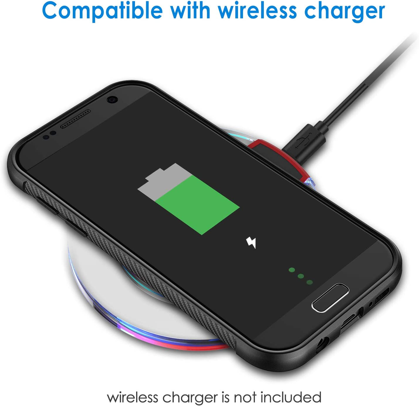 Jetech Slim Fit Case for Samsung Galaxy S7 5.1-Inch, Thin Phone Cover with Shock-Absorption and Carbon Fiber Design (Black) image number 3