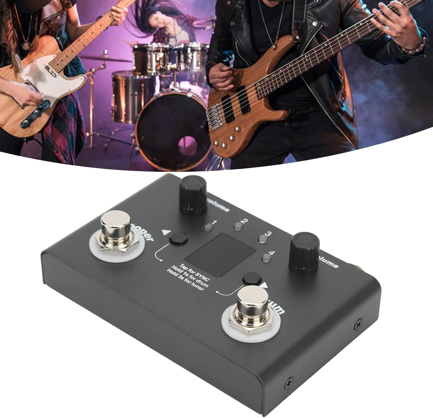 Drum Looper Pedal 4 Storage Location 11 Minutes Recording Time Metal Loop Effect Pedal for Creative Musicians image number 5