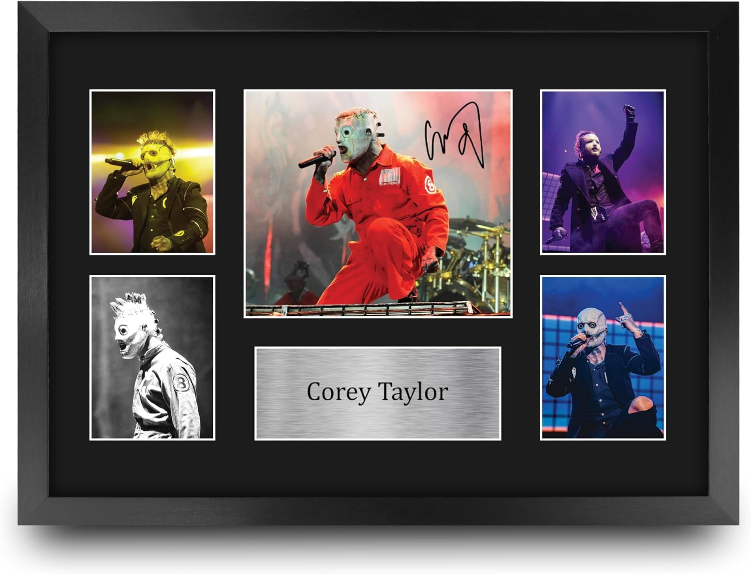 HWC Trading FR Corey Taylor Gifts Signed FRAMED A4 Printed Autograph Slipknot Gift Music Print Photo Picture Display
