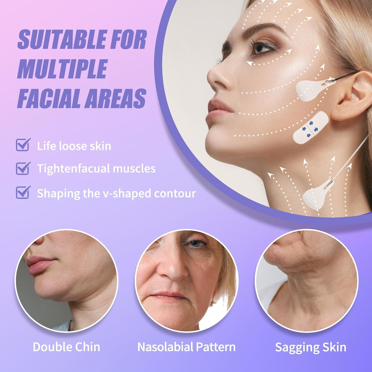 Neck Lift Tape,Neck Tape Lifting Invisible,Face Tape,Face Lift Tape,Face Lift Tape Invisible,V-Shaped Instant Face Tapes for Lifting Sagging Skin Eyes Double Chin Wrinkles Waterproof Mix Box 160PCS image number 3