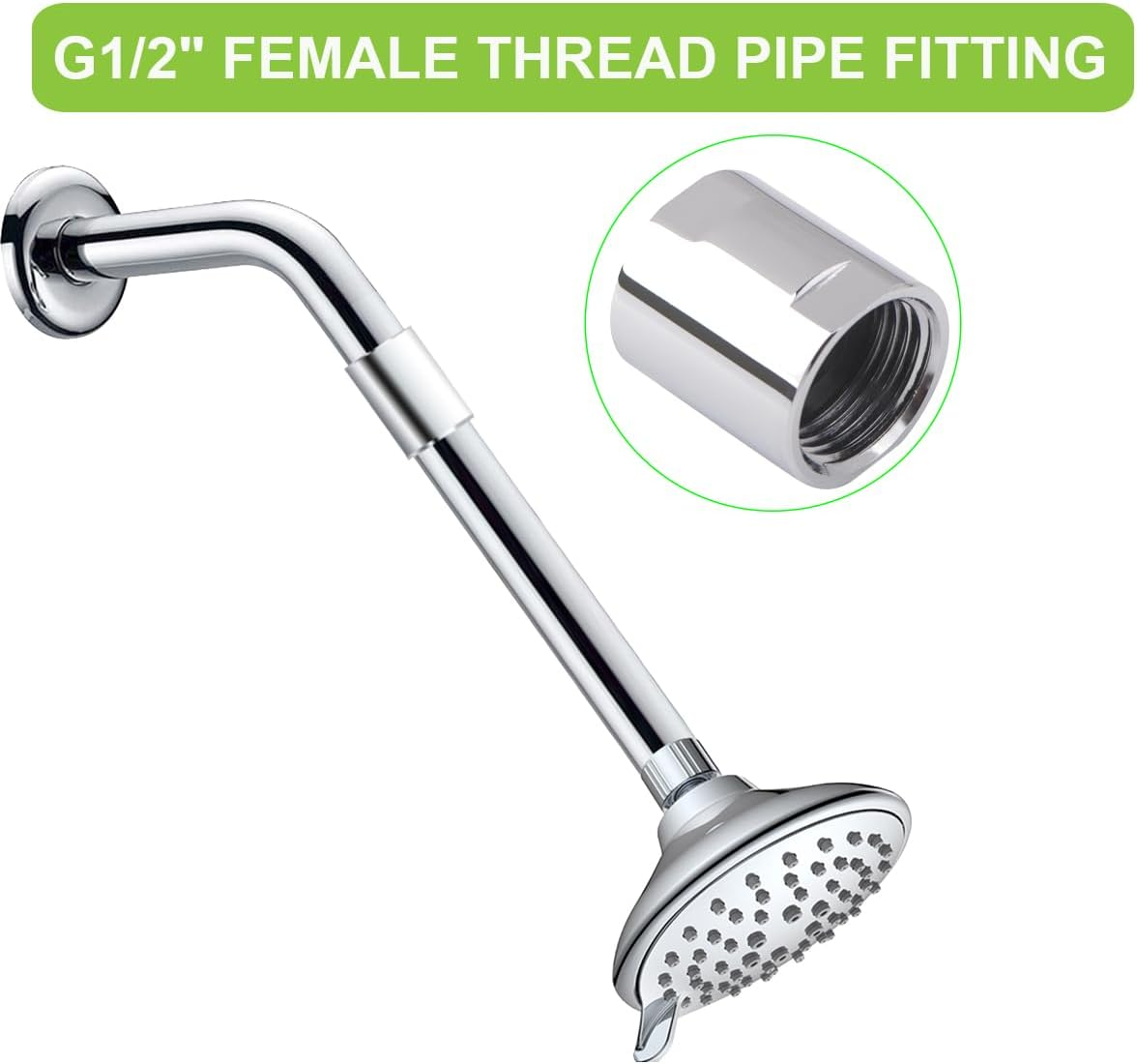 2 Pack Brass Pipe Fitting 1/2"G,Female Threaded Converter Adapter,Chrome Shower Coupling Pipe Fitting for Home Plumbing Pipes,Hose Extender Connector image number 4