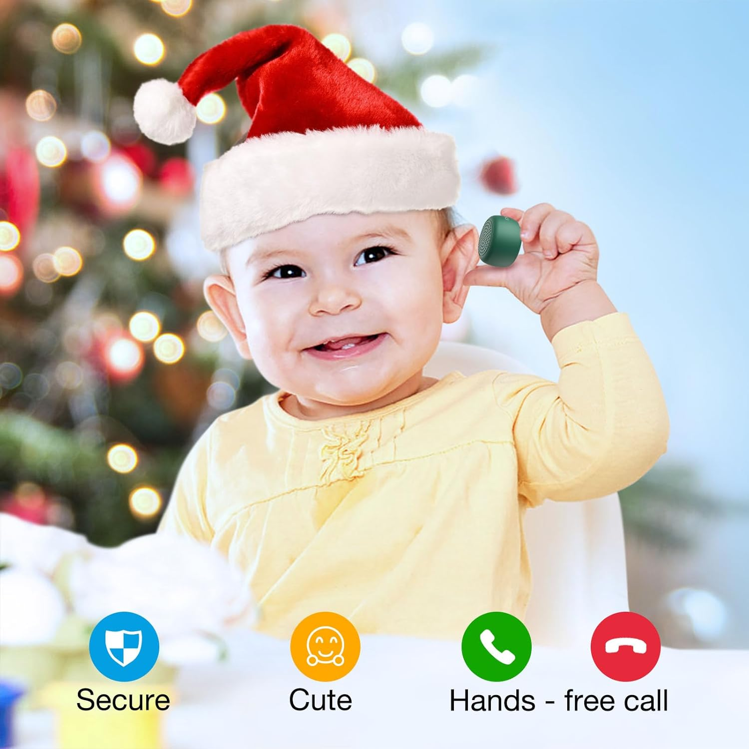 Momoho Mini Bluetooth Speaker - Small Size but Great Sound Quality,Photo Selfie Button & Answer Phone Calls,Bts0011 (Green) image number 5