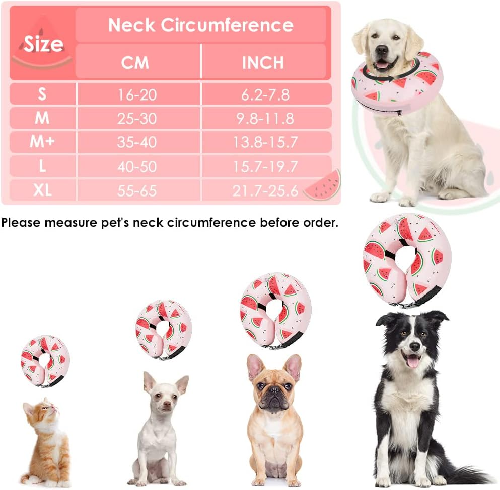 Slowton Inflatable Dog Collar, Pet Soft Protective Neck Collar for Recovery after Surgery, Adjustable Washable Elizabethan Collar Cone for Dogs and Cats Prevent Pet from Licking Biting Wound Healing image number 2
