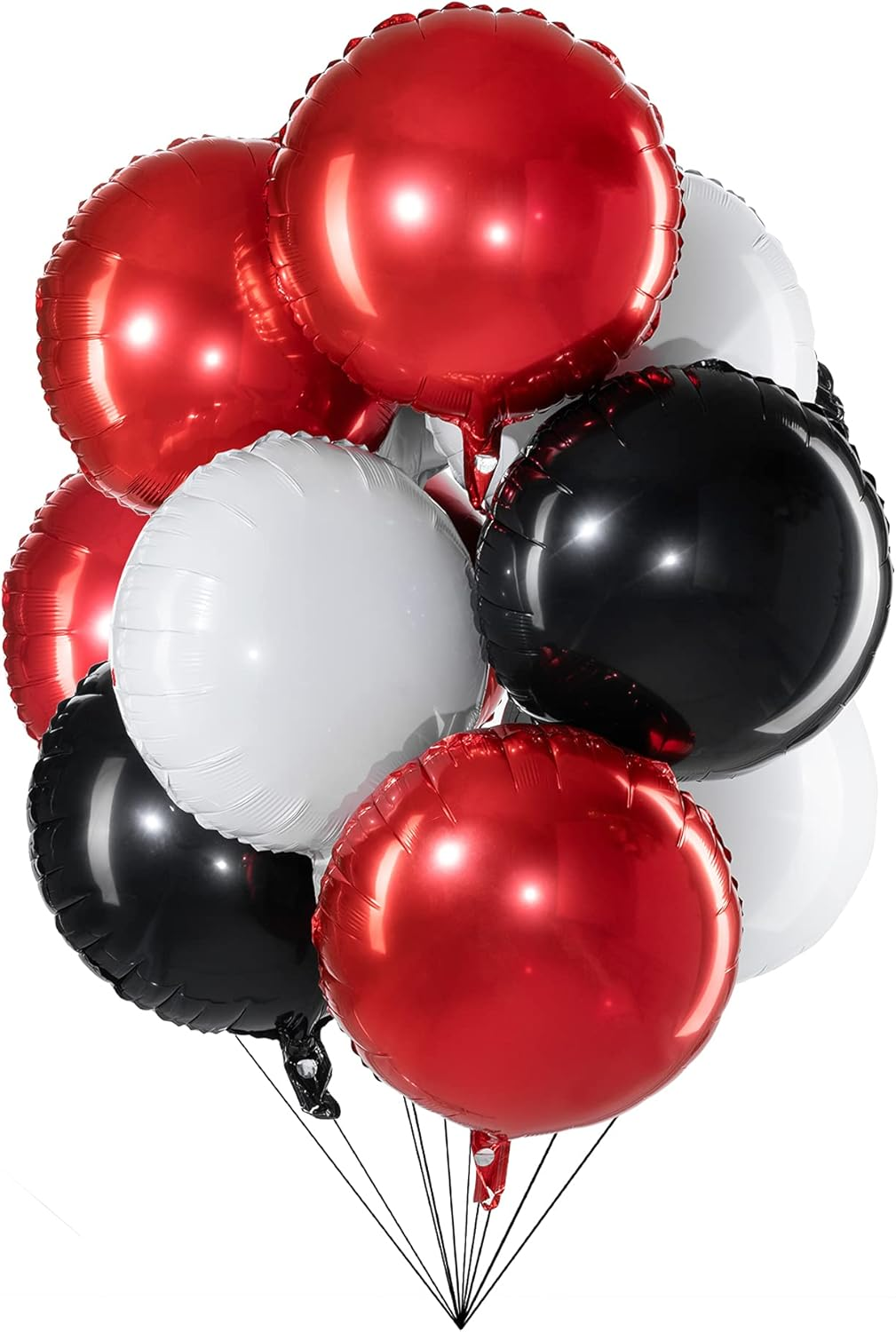 18" Black Gold Big Balloons Star Foil Mylar Helium Balloons for Party Decorations, Pack of 20
