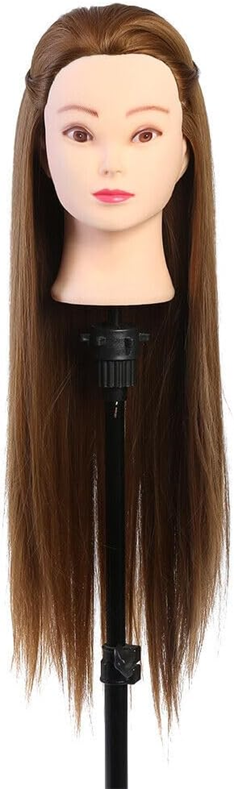 Training Head, Mannequin Head Hair Styling Manikin Cosmetology Doll Head Synthetic Fiber Hair Hairdressing Training Model Mannequin Doll with Table Clamp image number 2