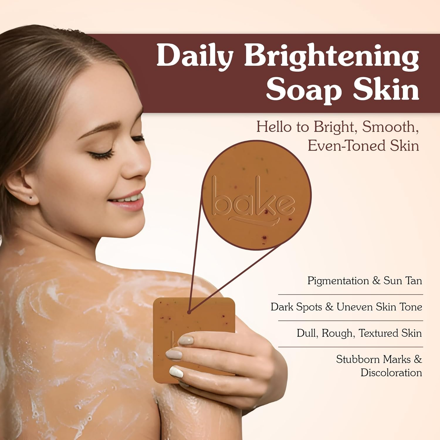 BAKE De-Tan Scrub Treatment Coffee Soap (200Gms Pack of 2) | Ultra Pigmentation Soap | with 2% Kojic Acid, 1% Glycolic Acid, 1% Alpha Arbutin | | for Pigmentation, Dark Spots & Tan image number 5