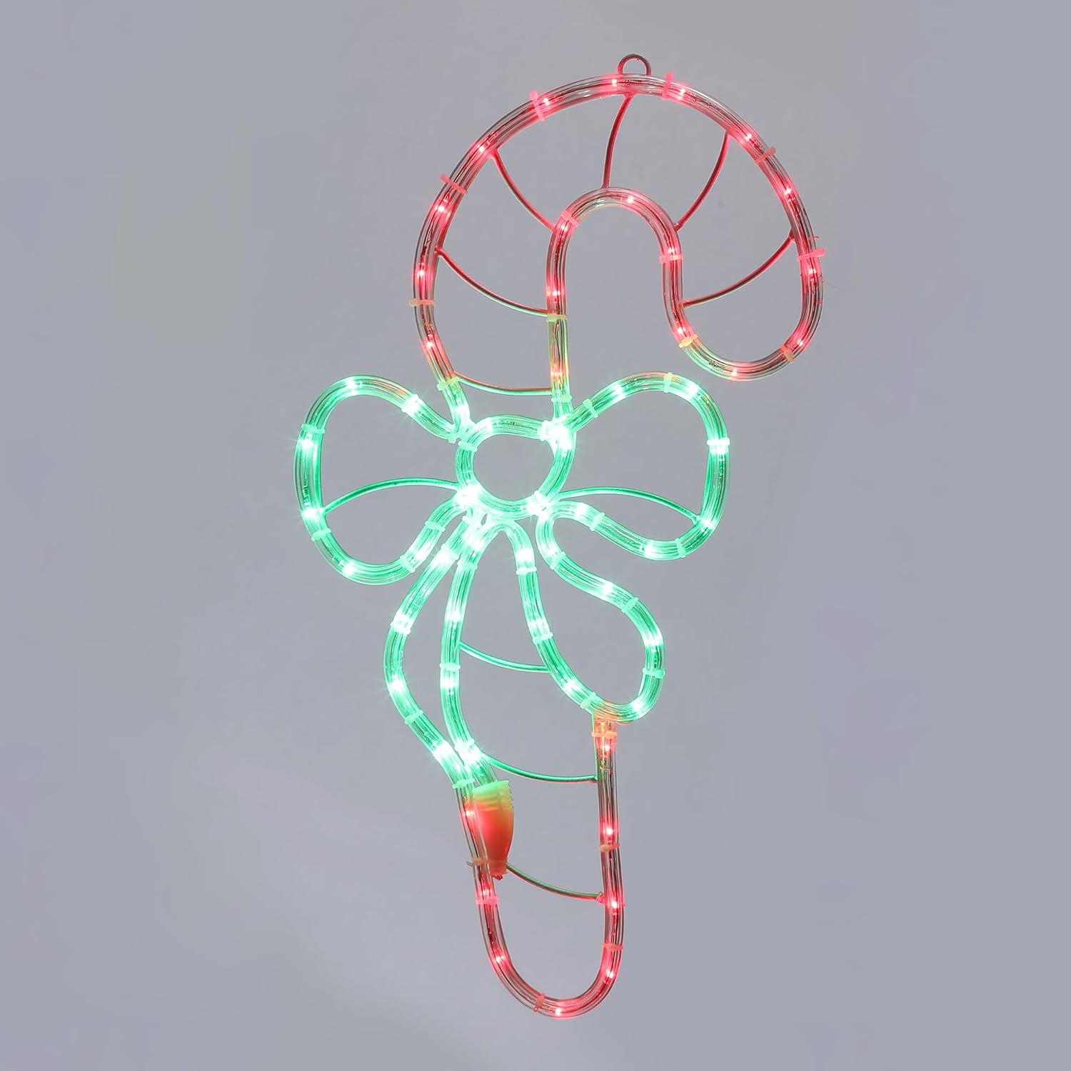 Lexi Lighting LED Candy Cane Rope Light Silhouette, 60 LED Lights, Red Green, 30X55.5Cm, IP44 Indoor Outdoor Use, Hanging/Wall-Mountable Decorative Lighting for Christmas Party image number 1