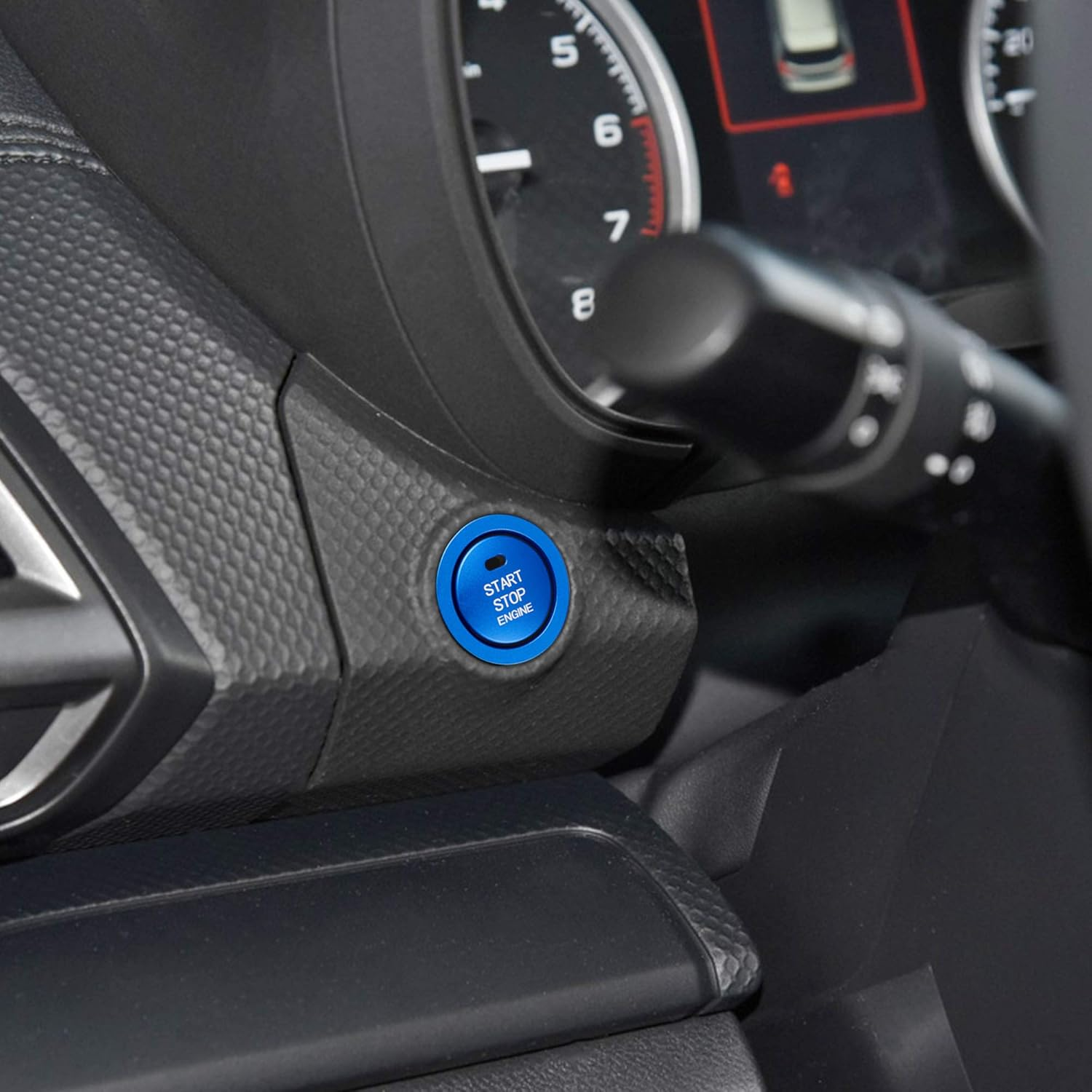 TOMALL Aluminum Engine Start Stop Push Button Cover Trim Compatible with Subaru Forester Legacy Impreza Outback Ascent BRZ XV Car Engine Ignition Start Button Cap Surrounding Trim Ring (Blue) image number 2