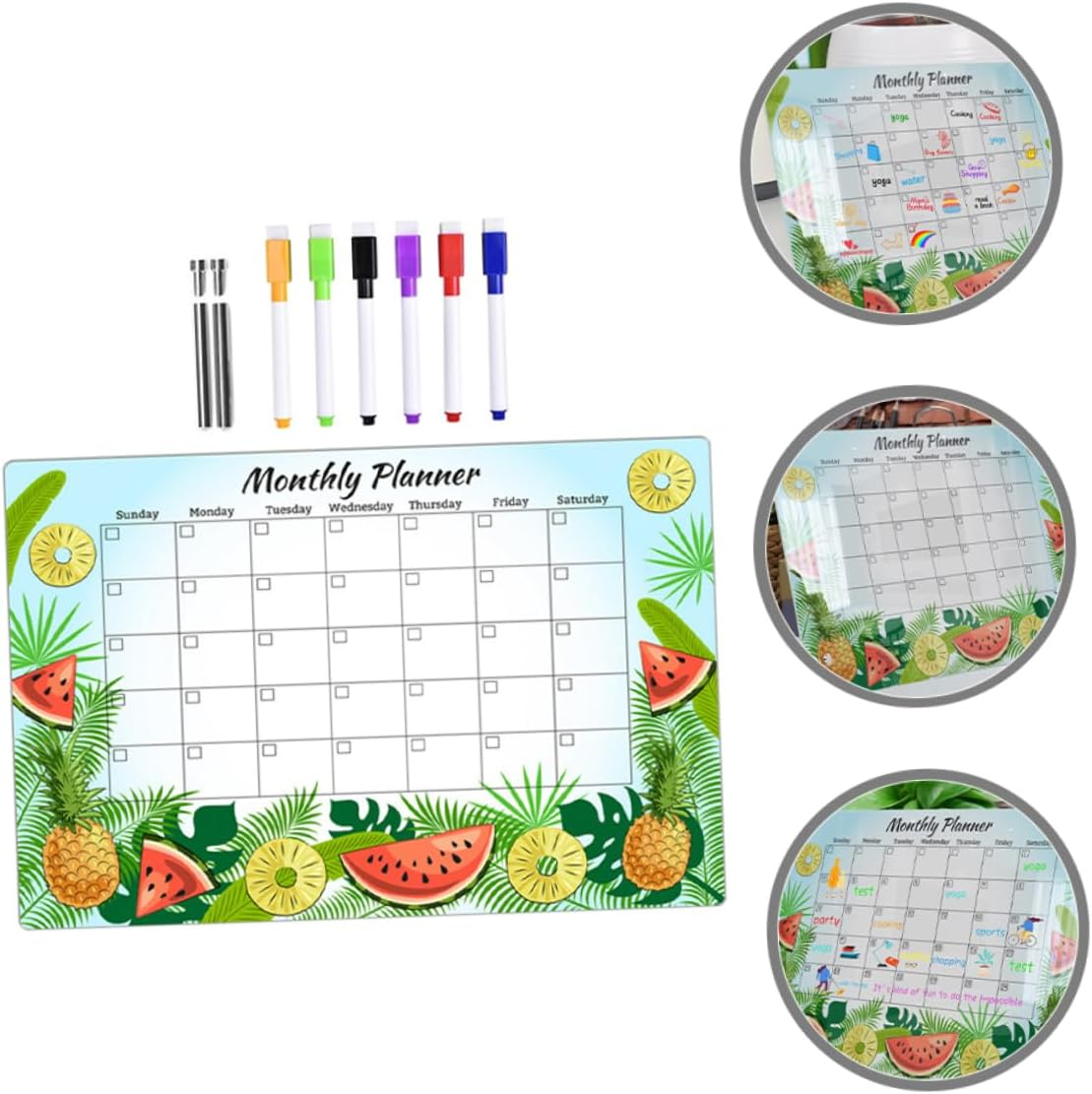 PLAFOPE Home Acrylic Message Board School Acrylic Note Board Dry Erase Eraser Duster Magnetic Erasable Note image number 1