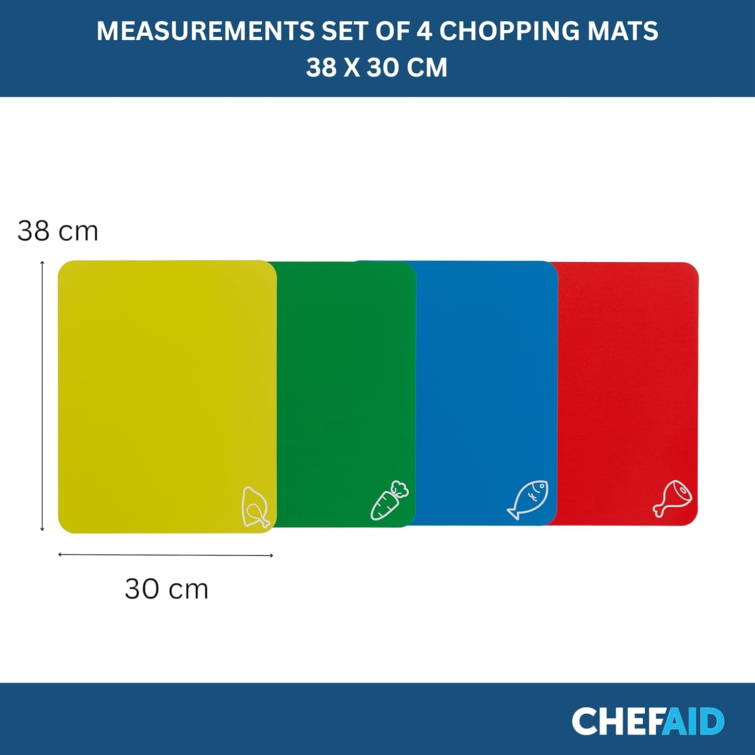 Chef Aid 4 Flexible Colour Coded Chopping Mats,Assorted,35Cm X 30Cm image number 5