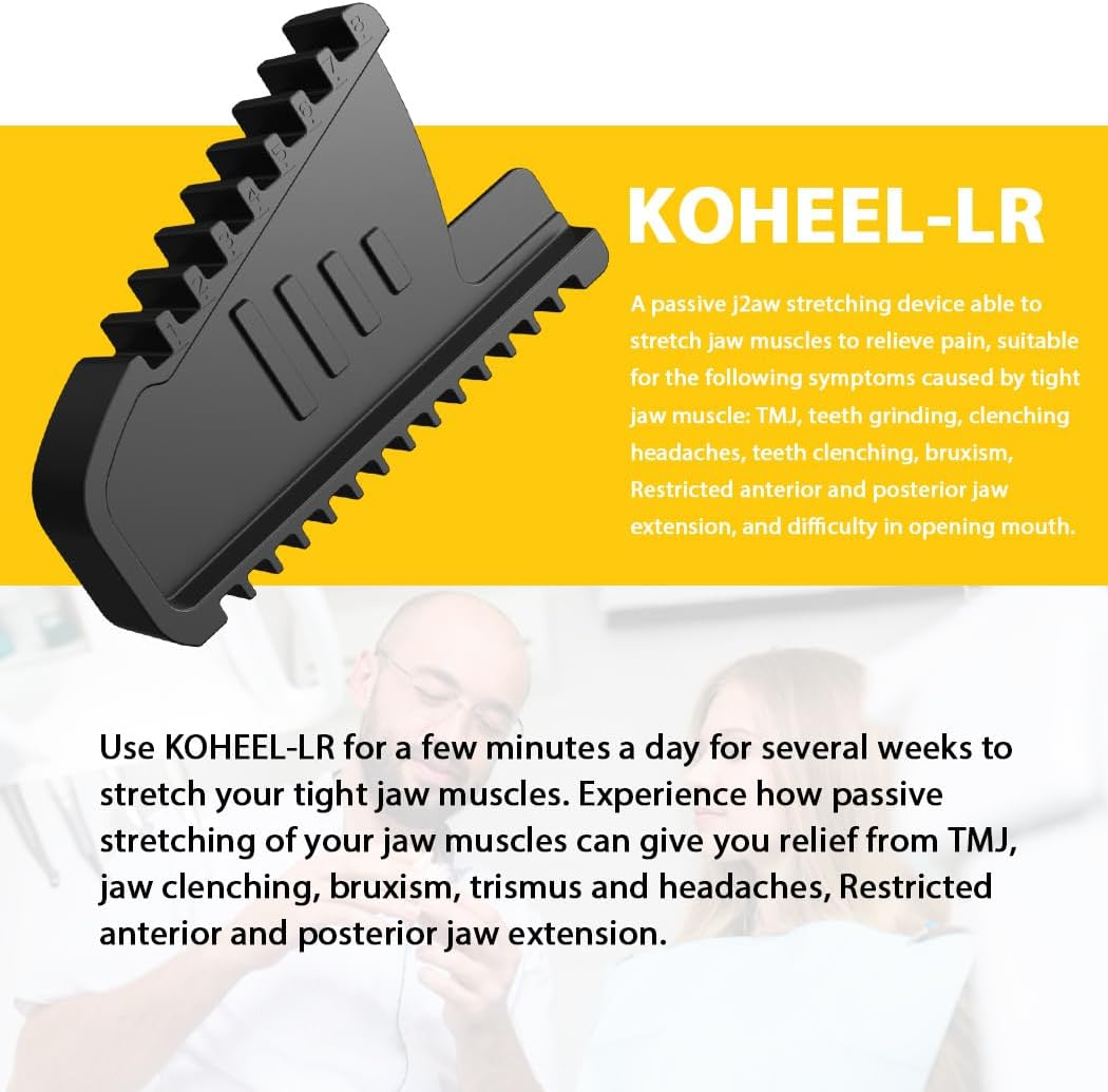 KOHEEL LR Jaw Relief Device for TMJ Pain, Jaw Tension, Teeth Grinding & Clenching, Headaches, and Limited Jaw Mobility &ndash; Passive Stretching Solution for Jaw Muscle Relaxation (1 Pack) image number 1