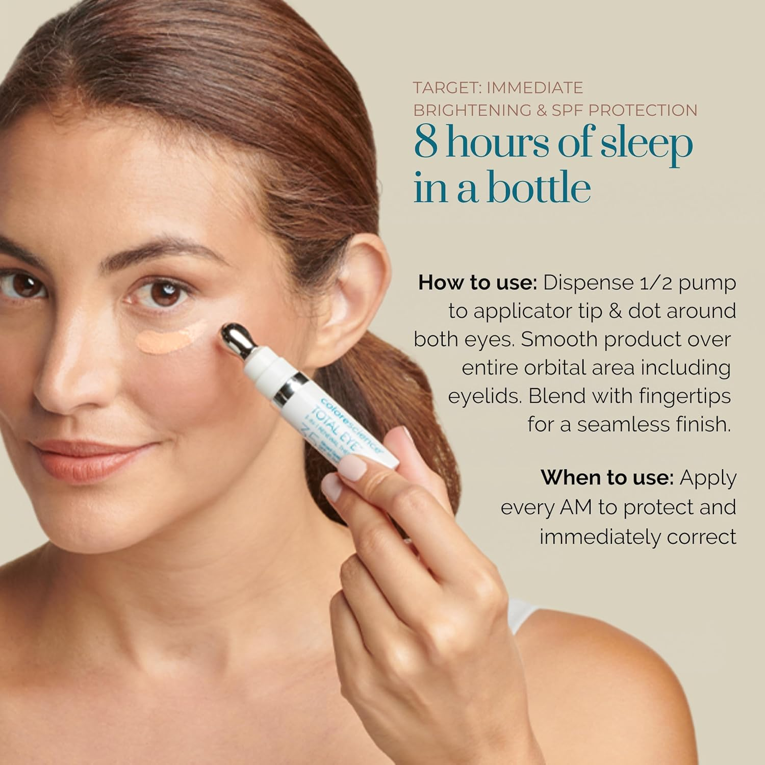 Colorescience Total Eye 3-In-1 Renewal Therapy, 0.23 Fl Oz, Medium