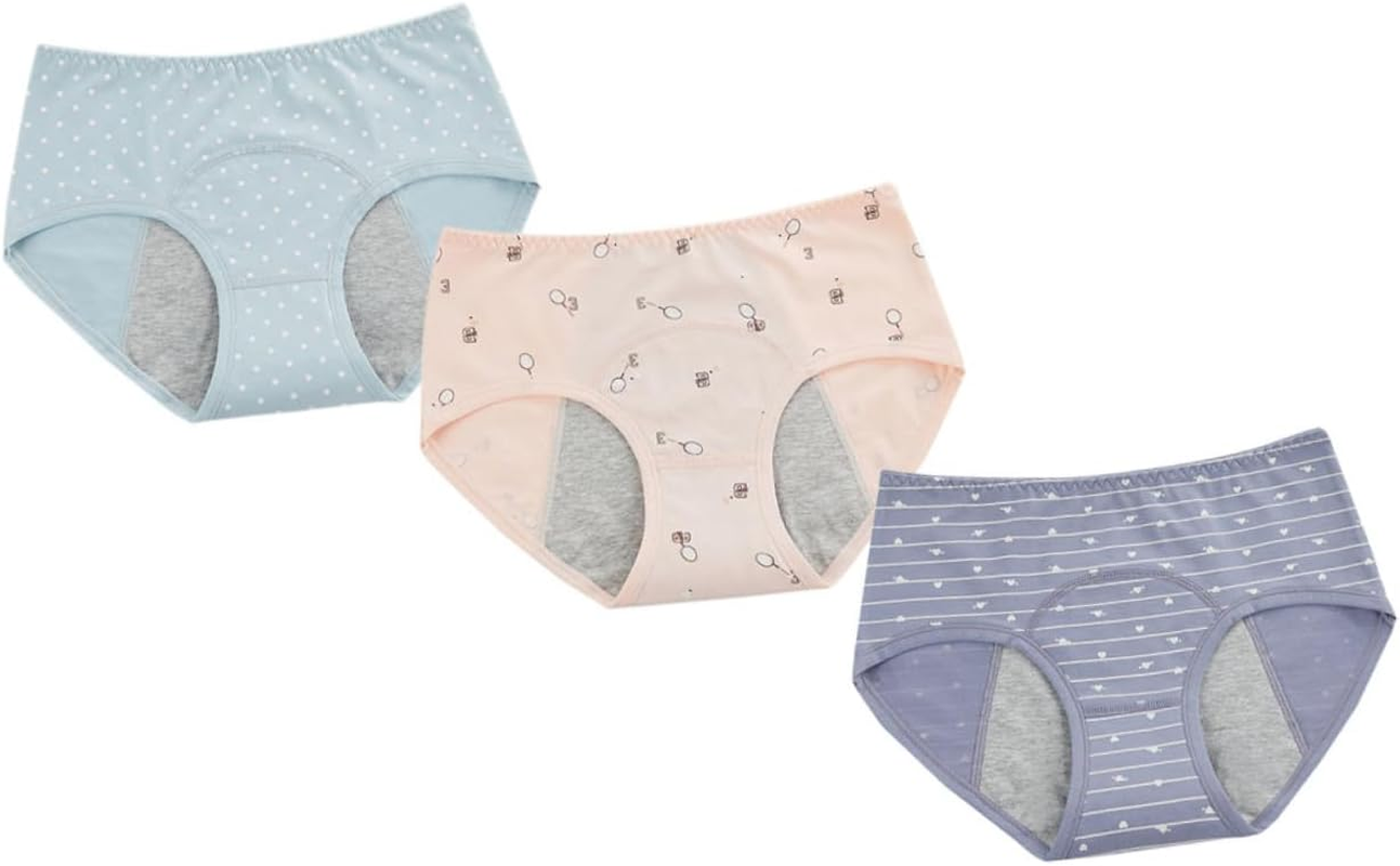 3Pcs Women Menstrual Underpants Mid Waist Safety Underwear for Period Protection Breathable and Comfortable Material Suitable for Shrimp Lake image number 2