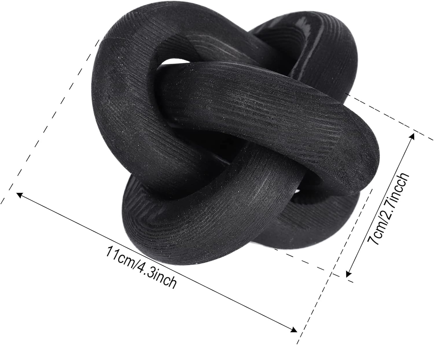 Jlong Wood Knot Decor, 3-Link Wood Chain Link Coffee Table Decor, Small Shelf Decor Accents, Hand Carved Modern Farmhouse Boho Wooden Knot Decorative Chain Wood Decor for Living Room Bedroom Office image number 3